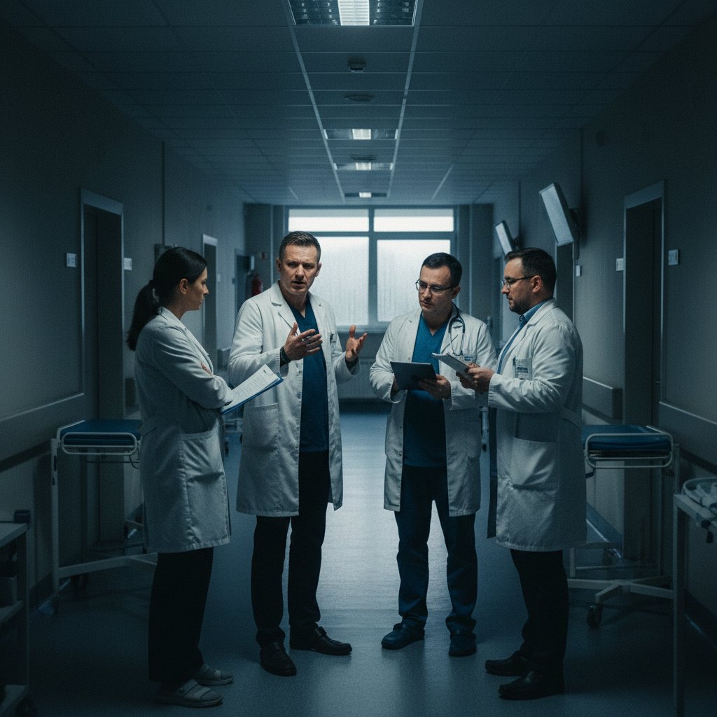 Lekarze dyskutujący o zmianach w systemie opieki zdrowotnej, opieka koordynowana