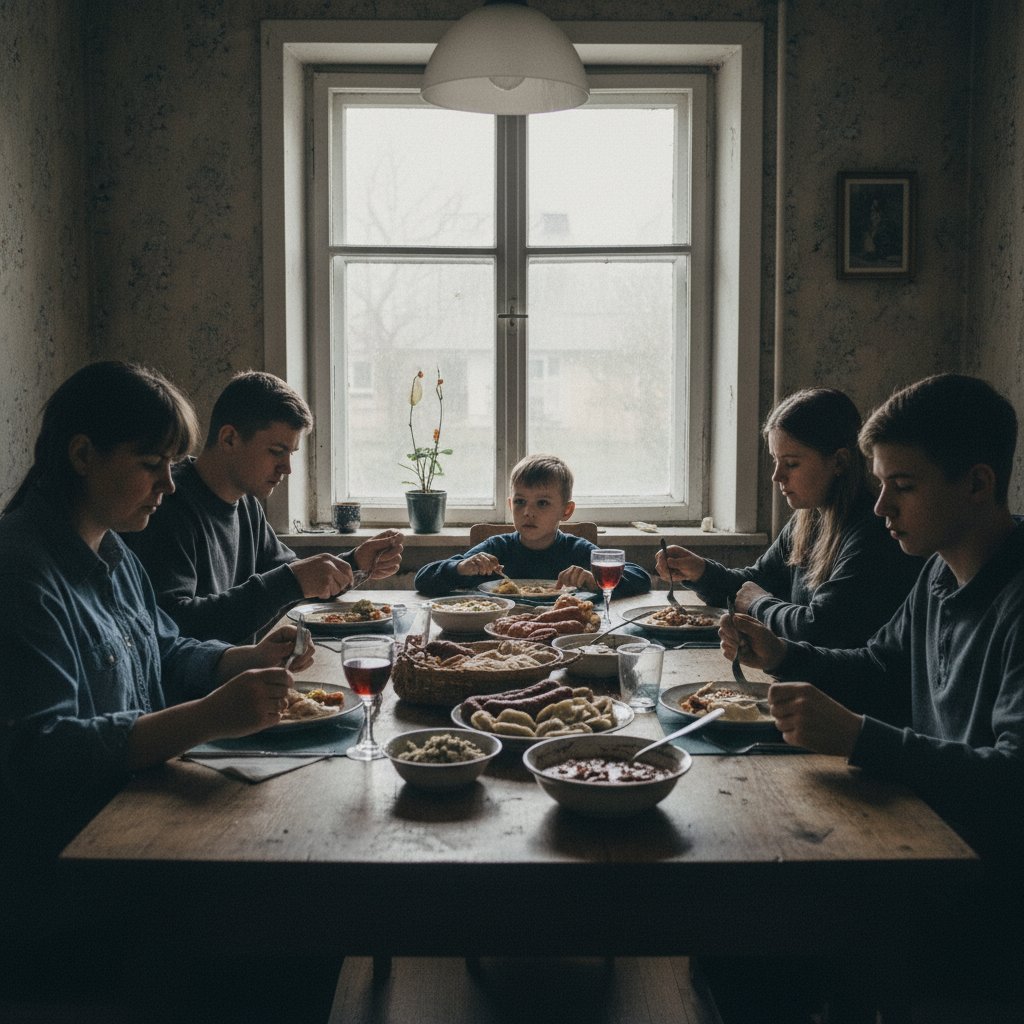 Rodzinna kolacja z napięciem emocjonalnym