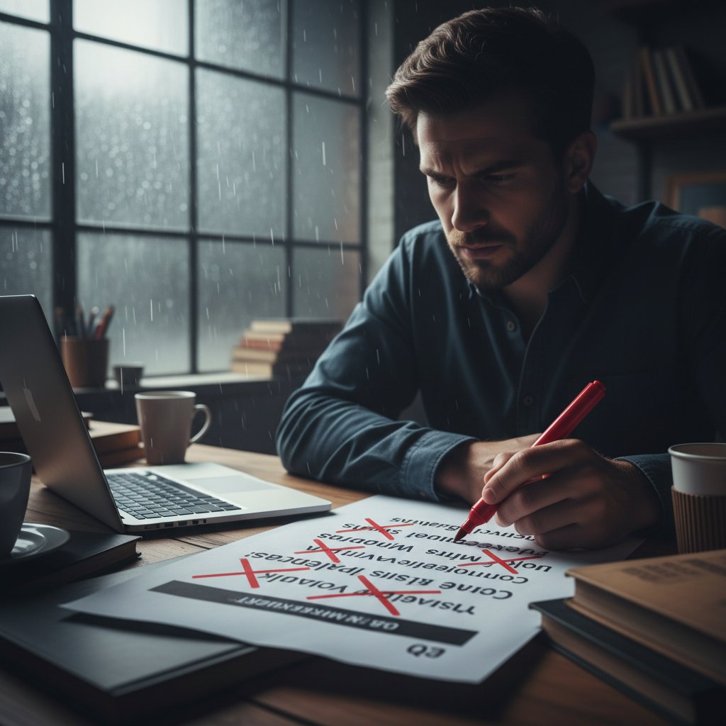 Copywriter kreśli na czerwono korpomowę — odwaga kontra poprawność w copywritingu