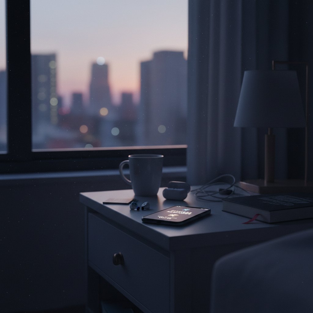 Telefon z powiadomieniem fitness na nocnej szafce