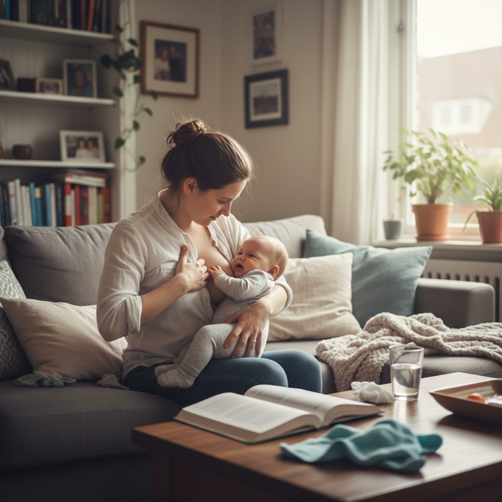 Matka masująca pierś, stosująca okład – codzienne wyzwania laktacyjne