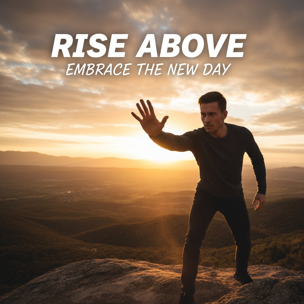 Osoba rozciągająca dłoń na tle wschodu słońca