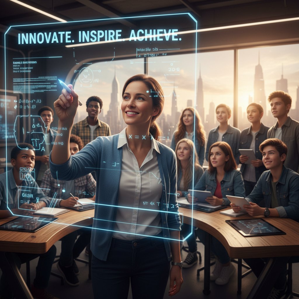 Nauczyciel planujący wdrożenie nauczania problemowego online – tablica cyfrowa, pełne skupienie klasy