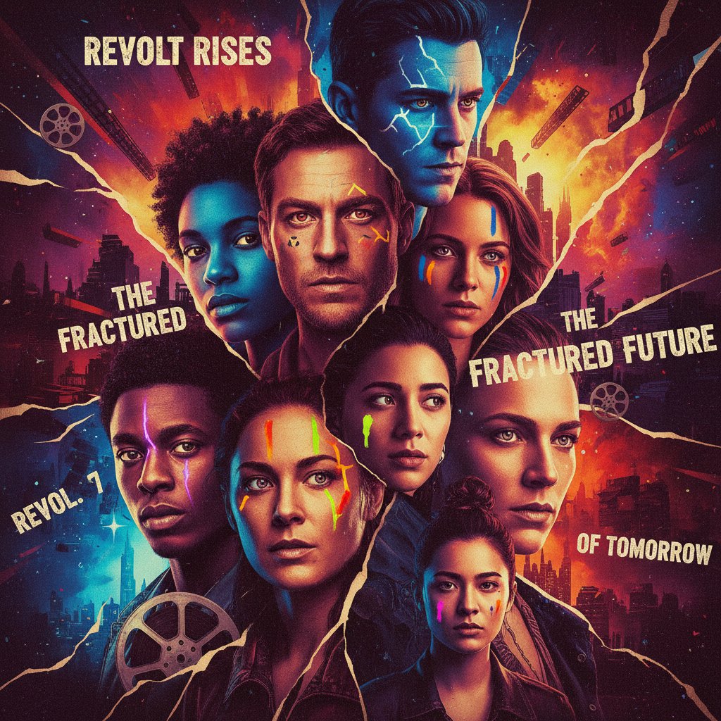 Collage of sundance movies posters, bold colors, diverse faces, edgy look