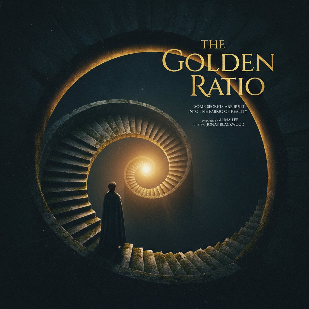 Collage of movie posters with golden spiral overlays, showing the golden ratio in film marketing