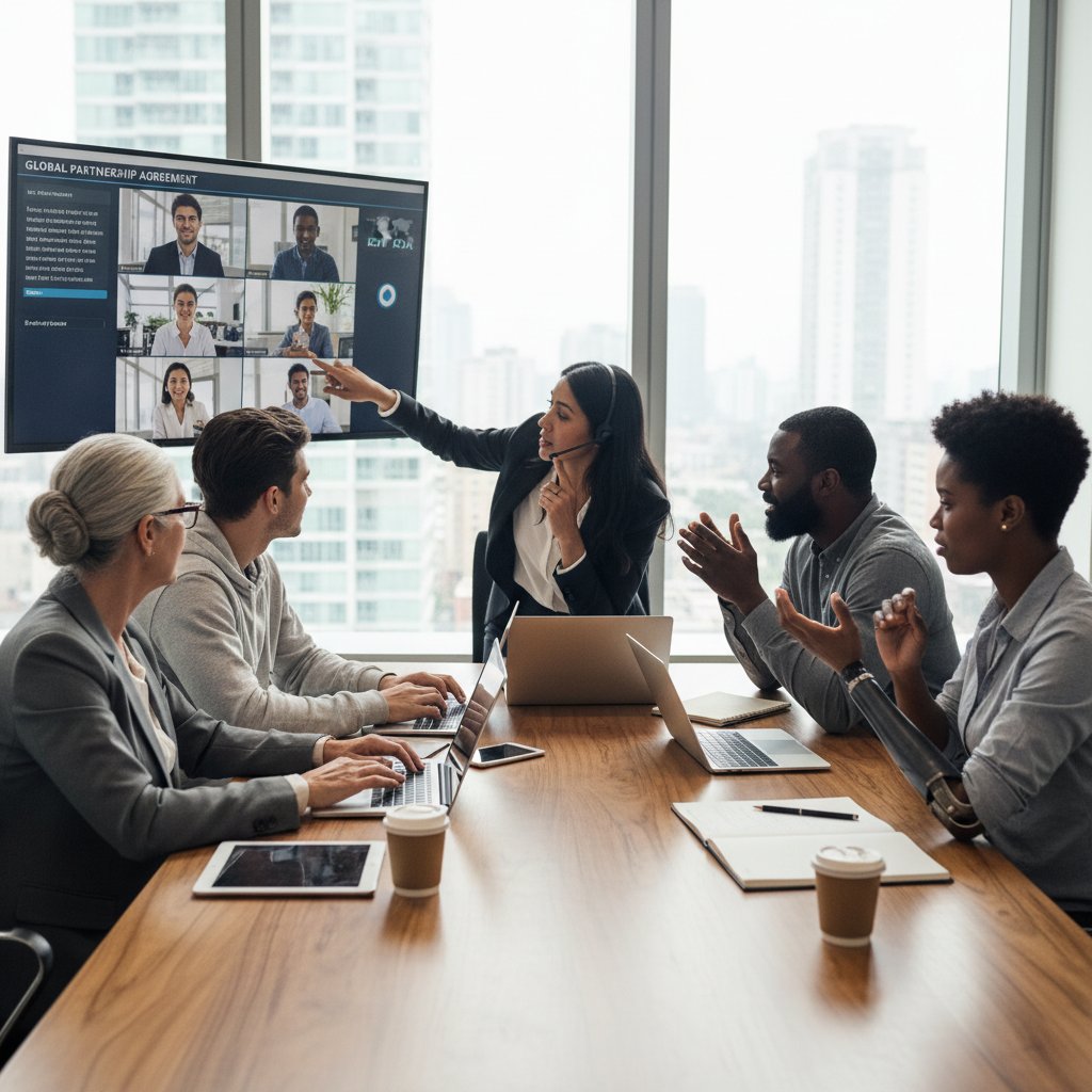 Grupa osób z różnych pokoleń negocjujących online, różnorodność wieku i stylu, wspólna praca przy komputerach