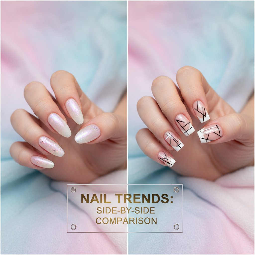Porównanie modnych stylizacji paznokci na dłoniach różnych osób