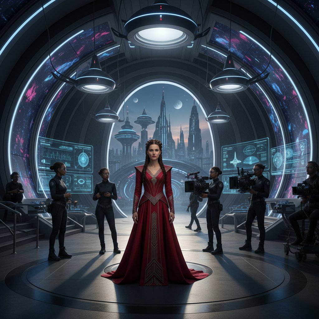 Natalie Portman as Padmé Amidala, merging sci-fi spectacle with emotional depth