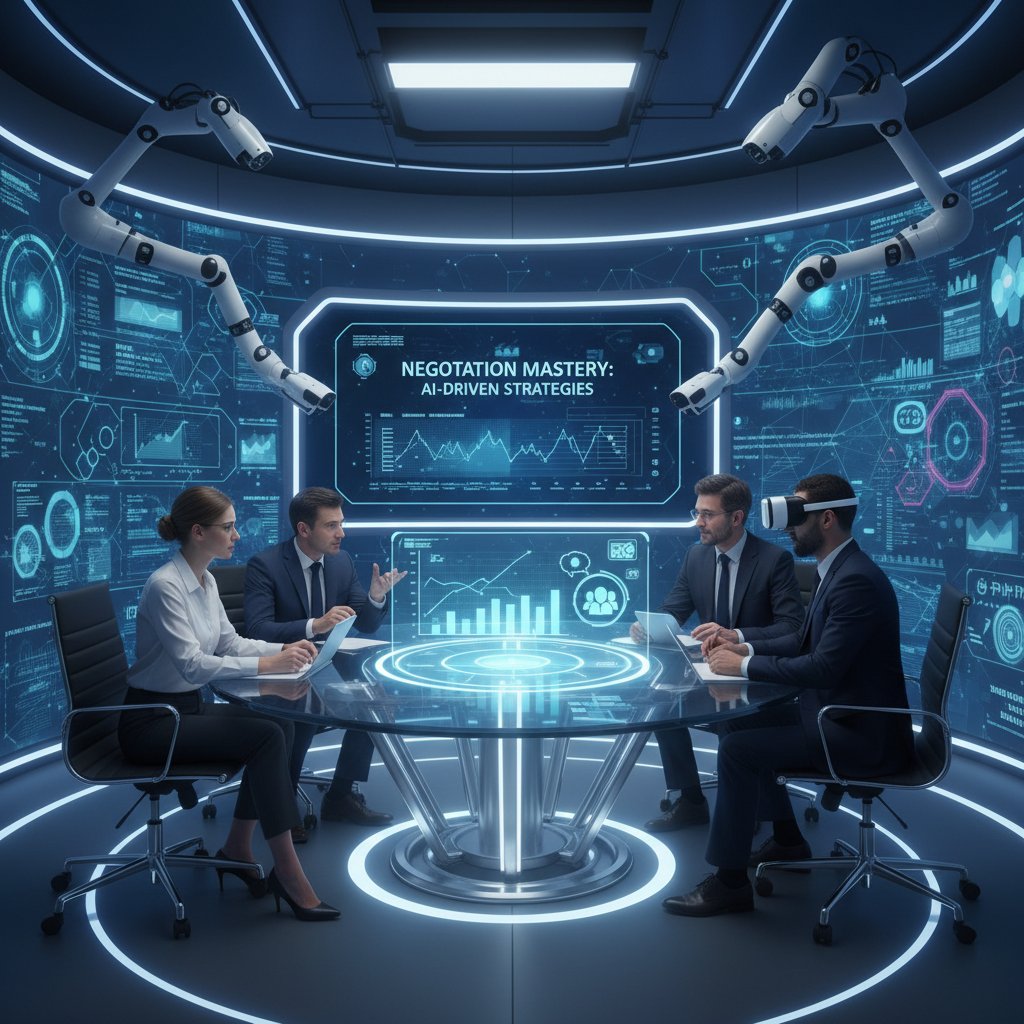 Trening negocjacji biznesowych z AI w nowoczesnym biurze