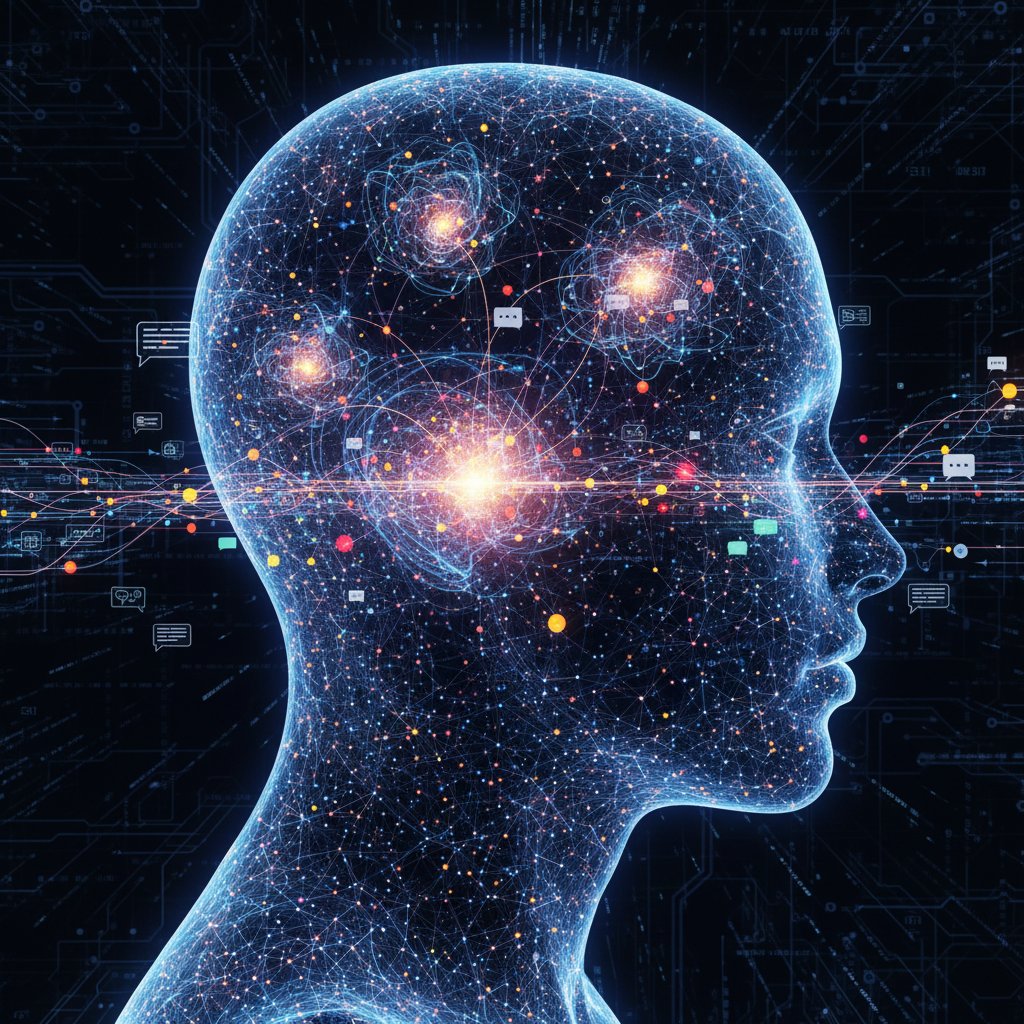 AI architecture powering digital conversations neural network human