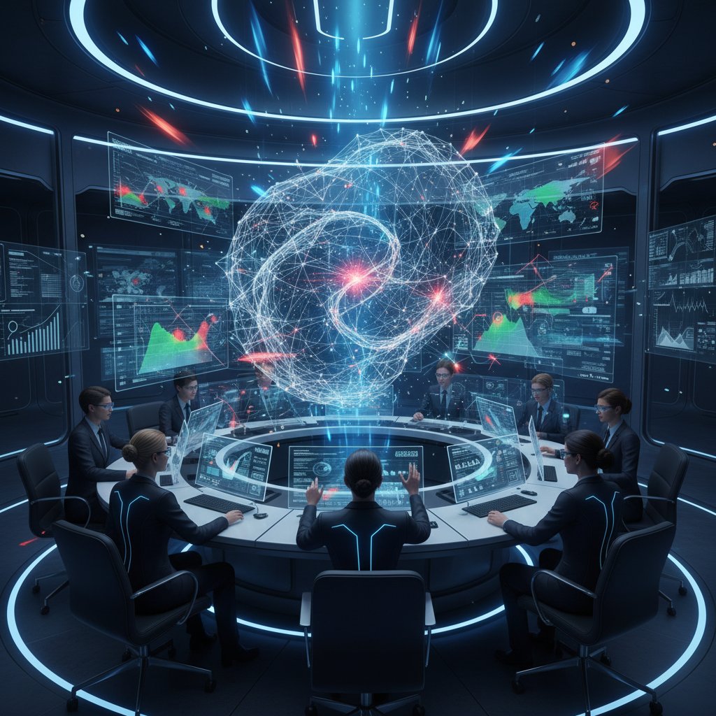 Zaawansowana wizualizacja AI podczas analizy ryzyka i wyświetlania map ryzyka