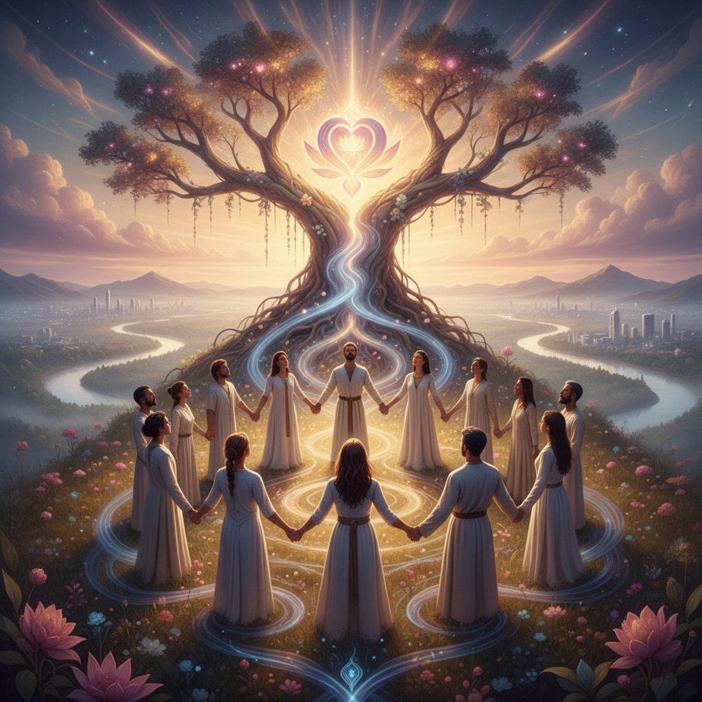 Dwie osoby rozmawiające otwarcie, symbol nowych relacji po przebudzeniu duchowym