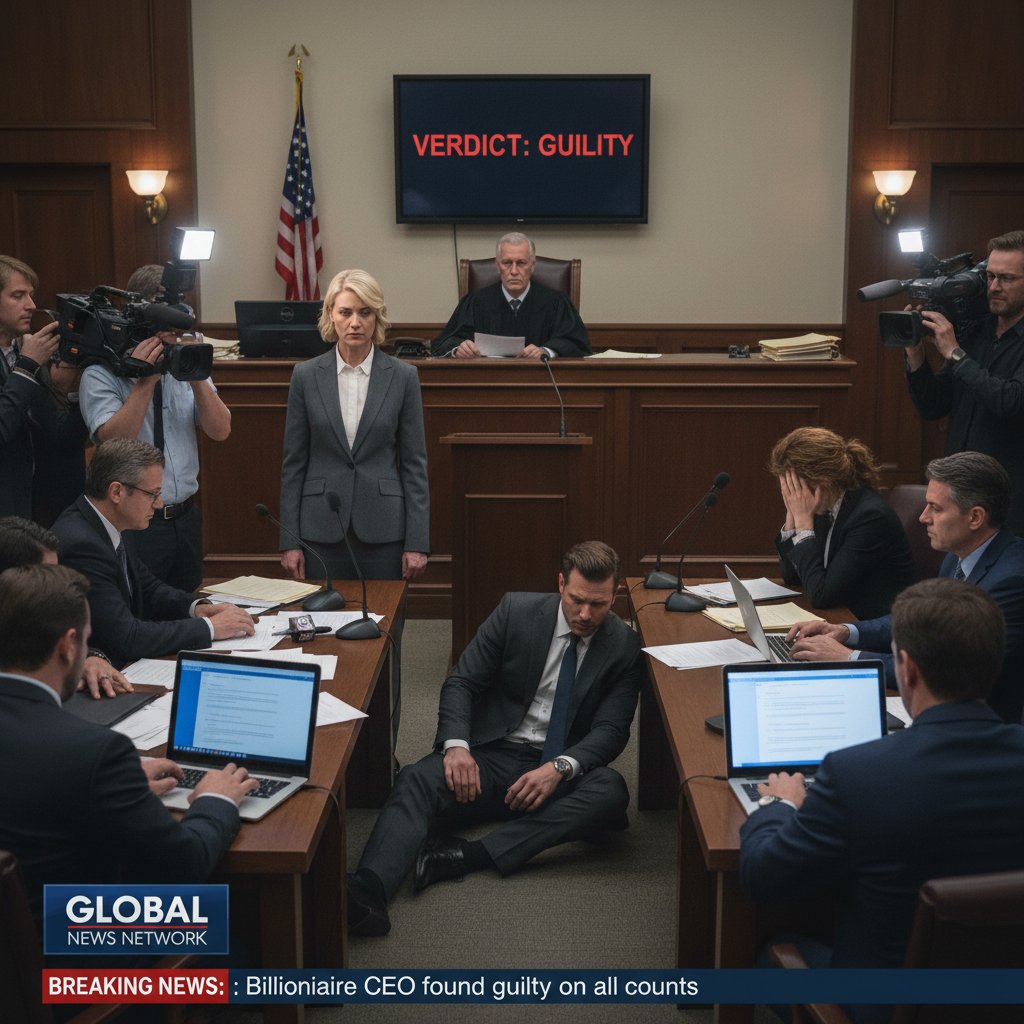 News media and legal thrillers, stack of newspapers with courtroom headlines