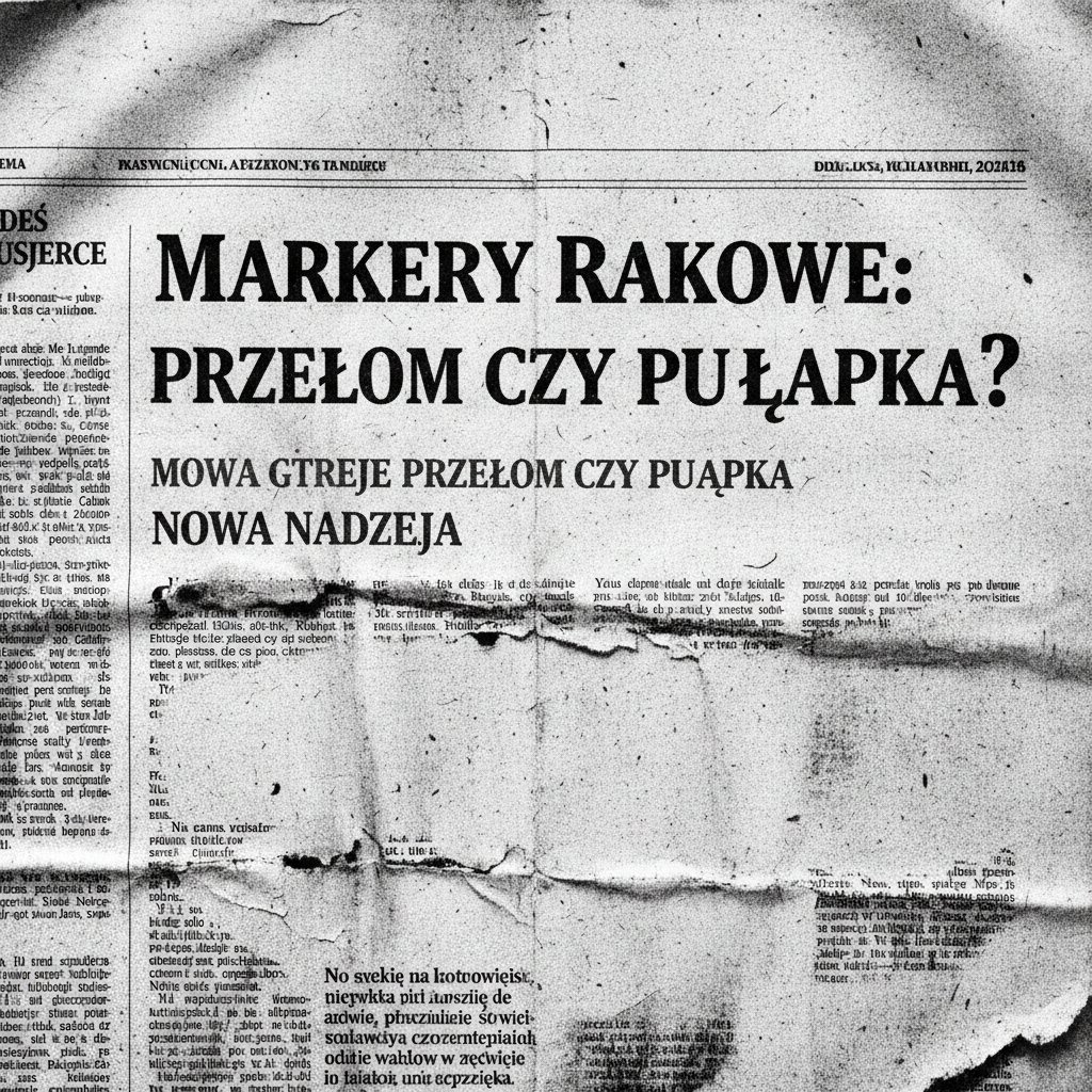 Nagłówek gazety o markerach nowotworowych