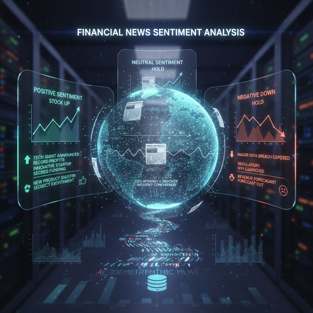 Analityk śledzący newsy giełdowe na ekranie z AI