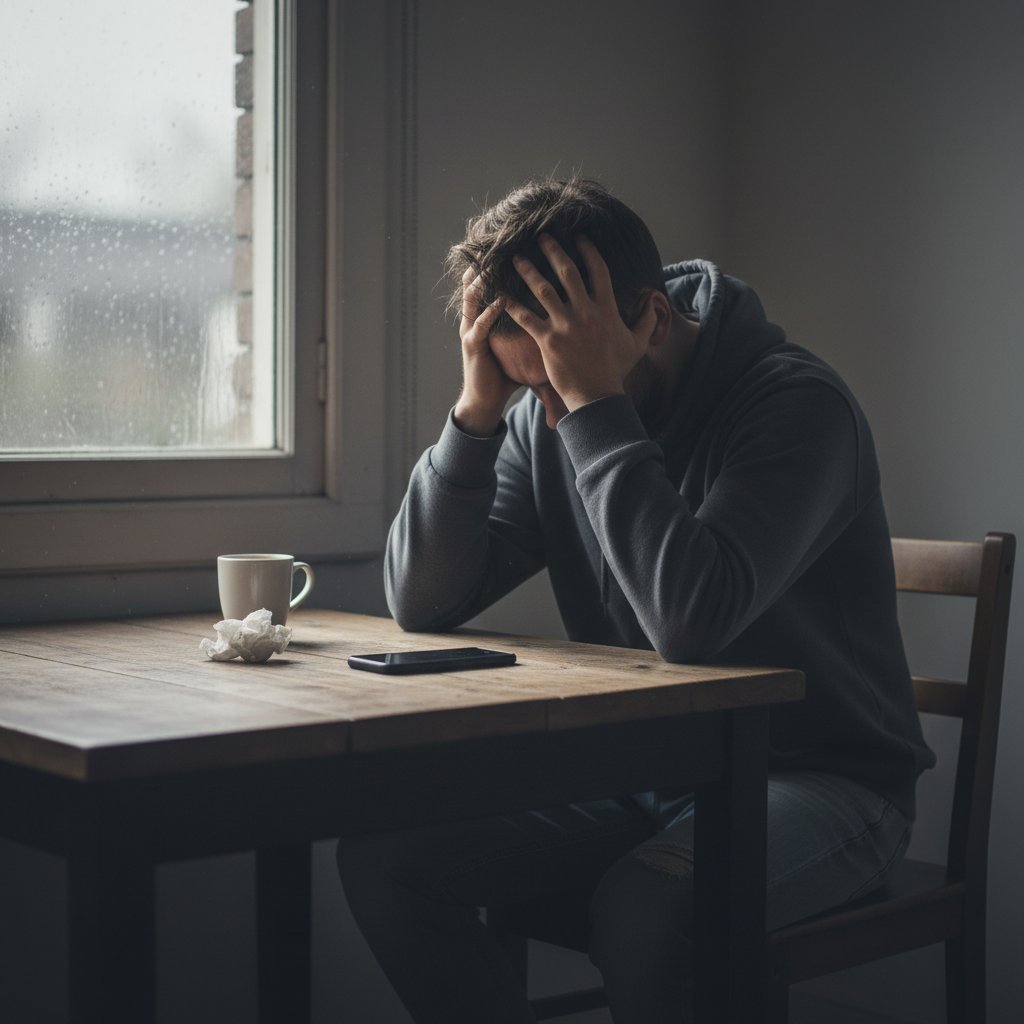 Zdjęcie telefonu na ekranie „brak odpowiedzi”, rozczarowana osoba