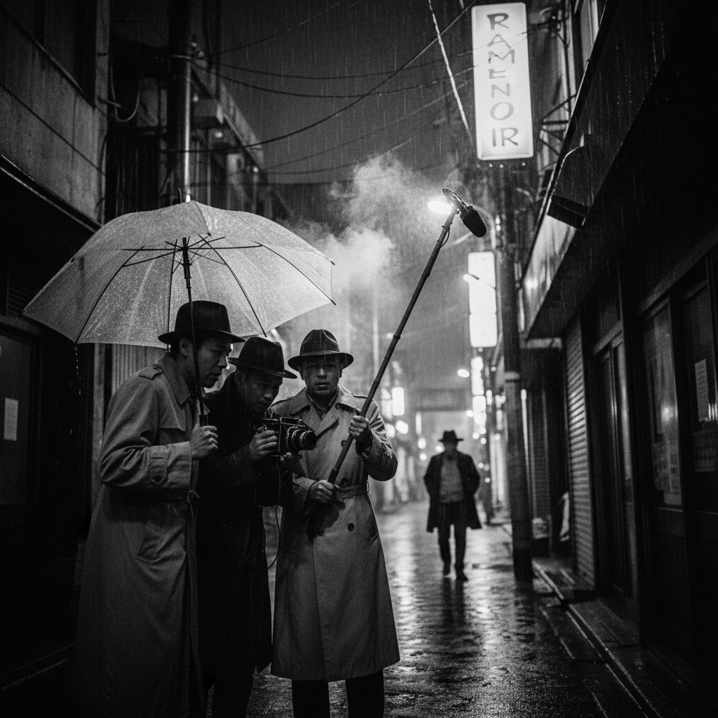 Indie filmmakers creating an underground movie in a Tokyo alley.