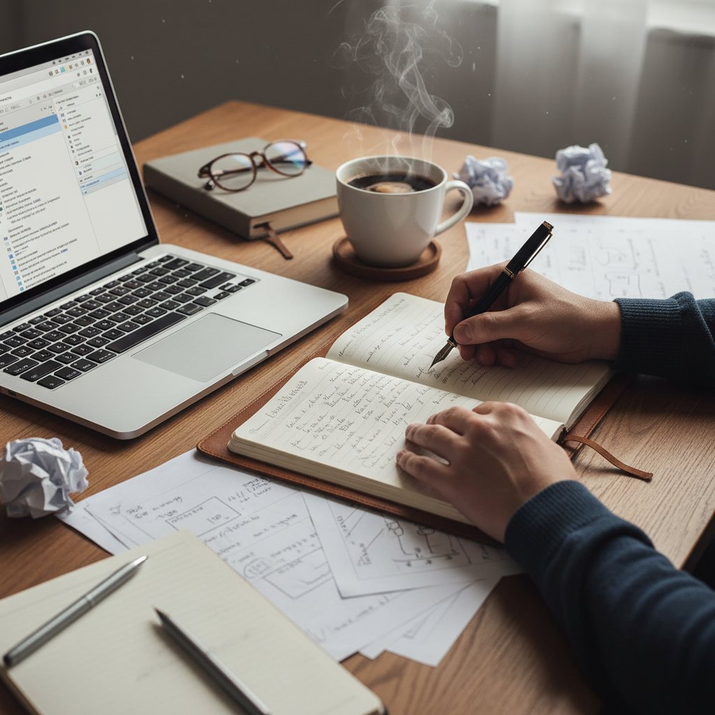 Notatki, kawa i laptop – kreatywny proces pisania felietonu