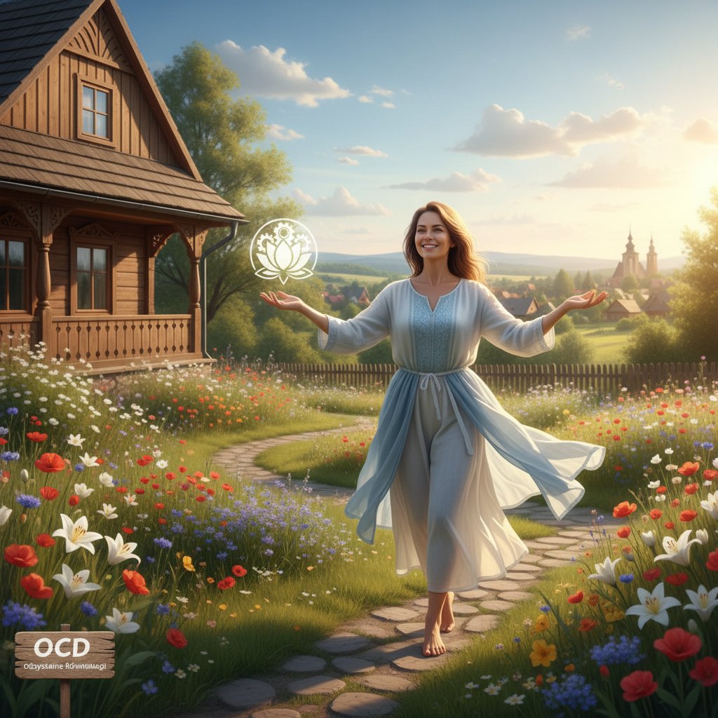 Zdjęcie osoby uśmiechniętej po terapii OCD, powrót do równowagi