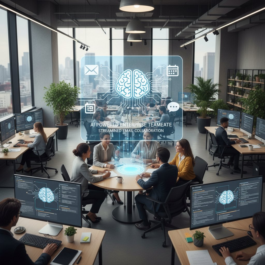 Office team using an AI-powered enterprise teammate for streamlined email collaboration