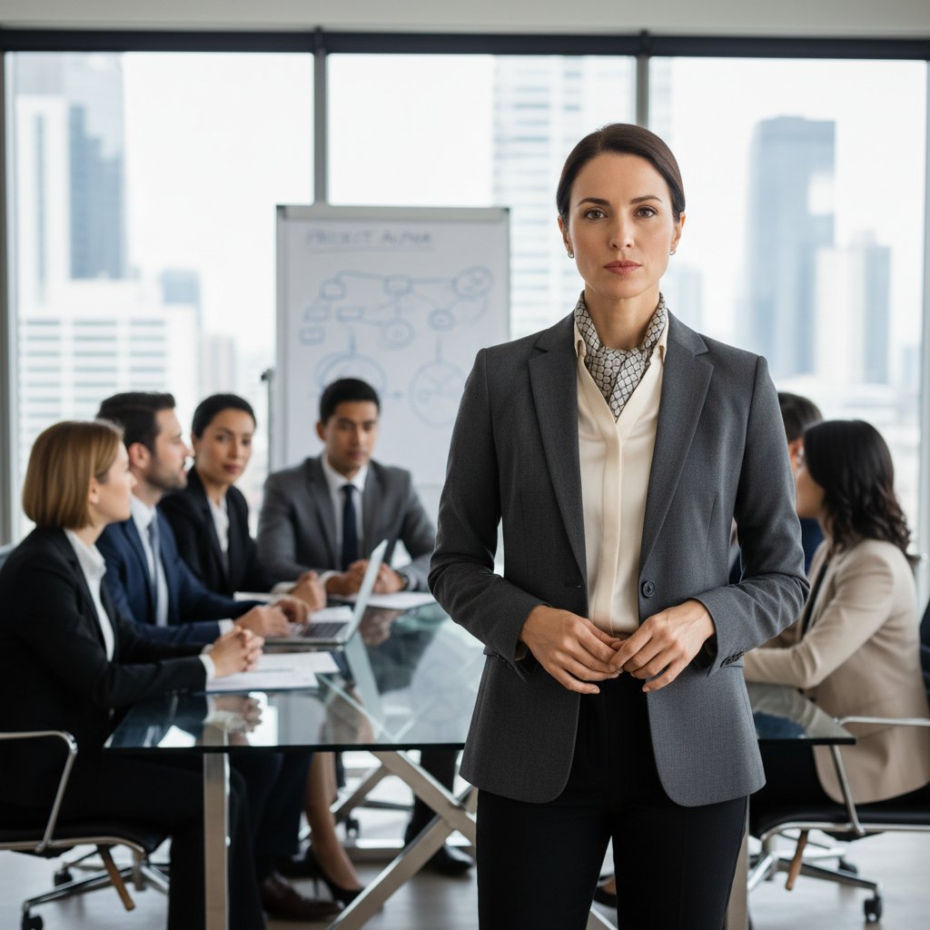 Dwie osoby w biurze – jedna otwarcie wyraża swoje zdanie, druga unika kontaktu wzrokowego