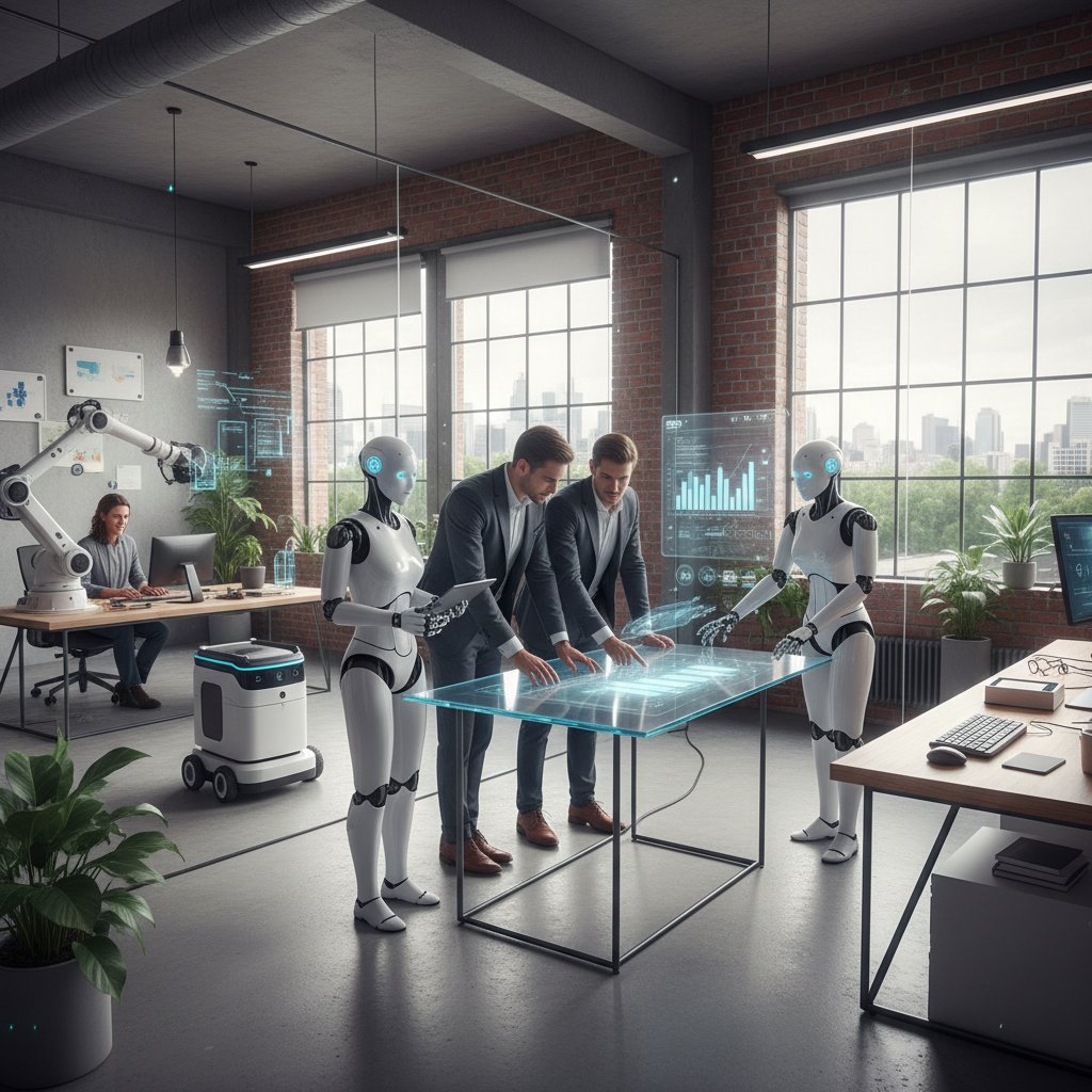 Pracownicy biurowi i roboty współpracujący przy projektach – automatyzacja a społeczeństwo