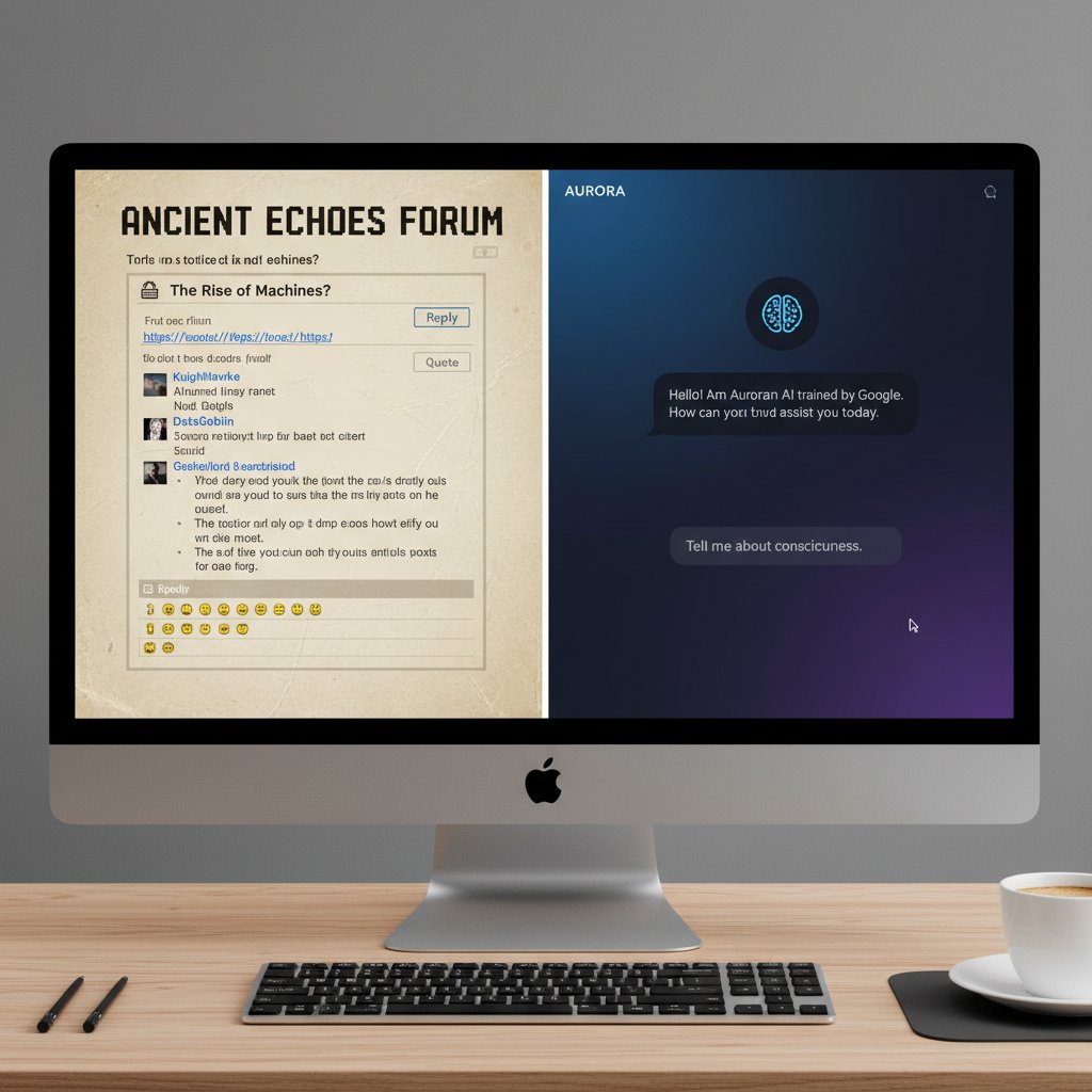 Stare forum internetowe i nowoczesny czat AI na jednym ekranie