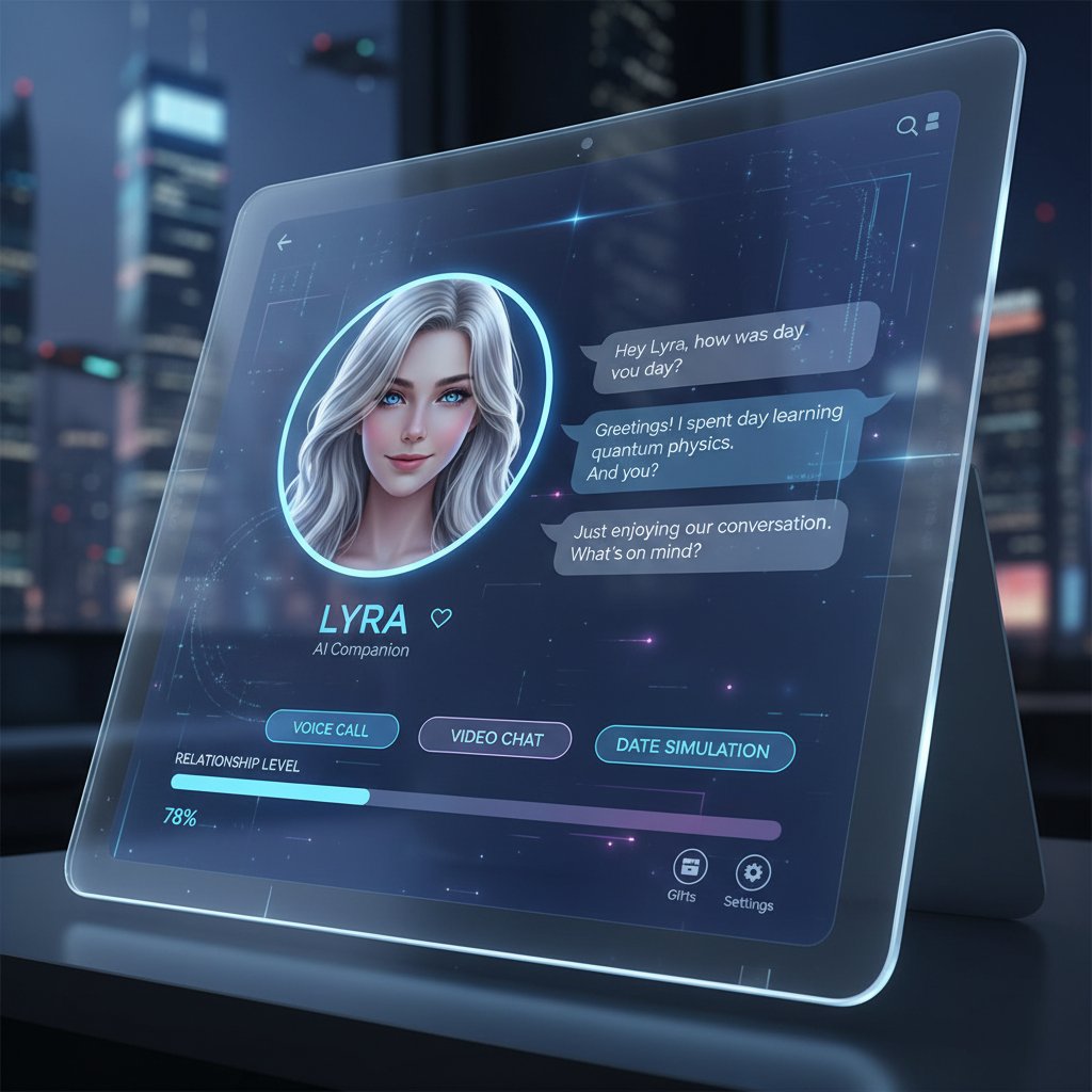 Interfejs platformy partnerki online z widoczną rozmową i opcjami personalizacji, UI screenshot mockup