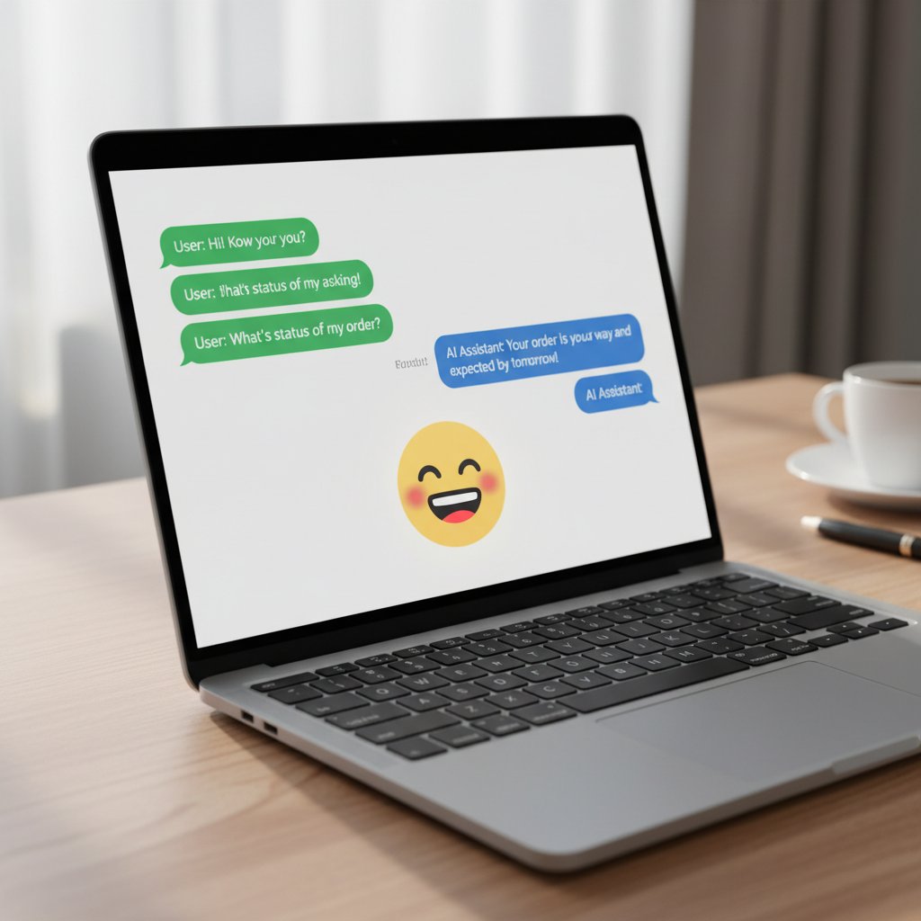 Laptop z pytaniami i odpowiedziami o dowcipach online