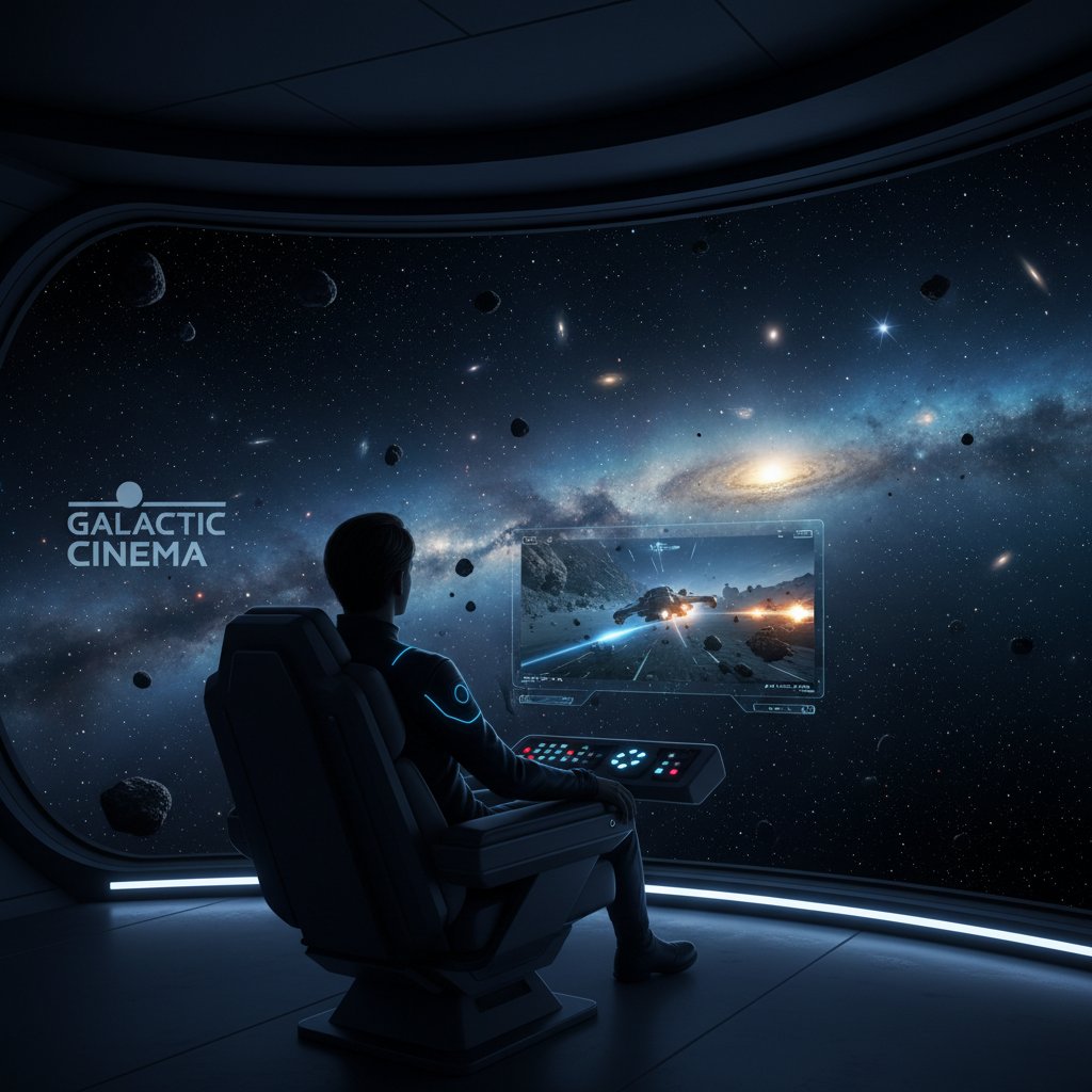 Viewer gazing at the stars, open window to space, representing endless discovery