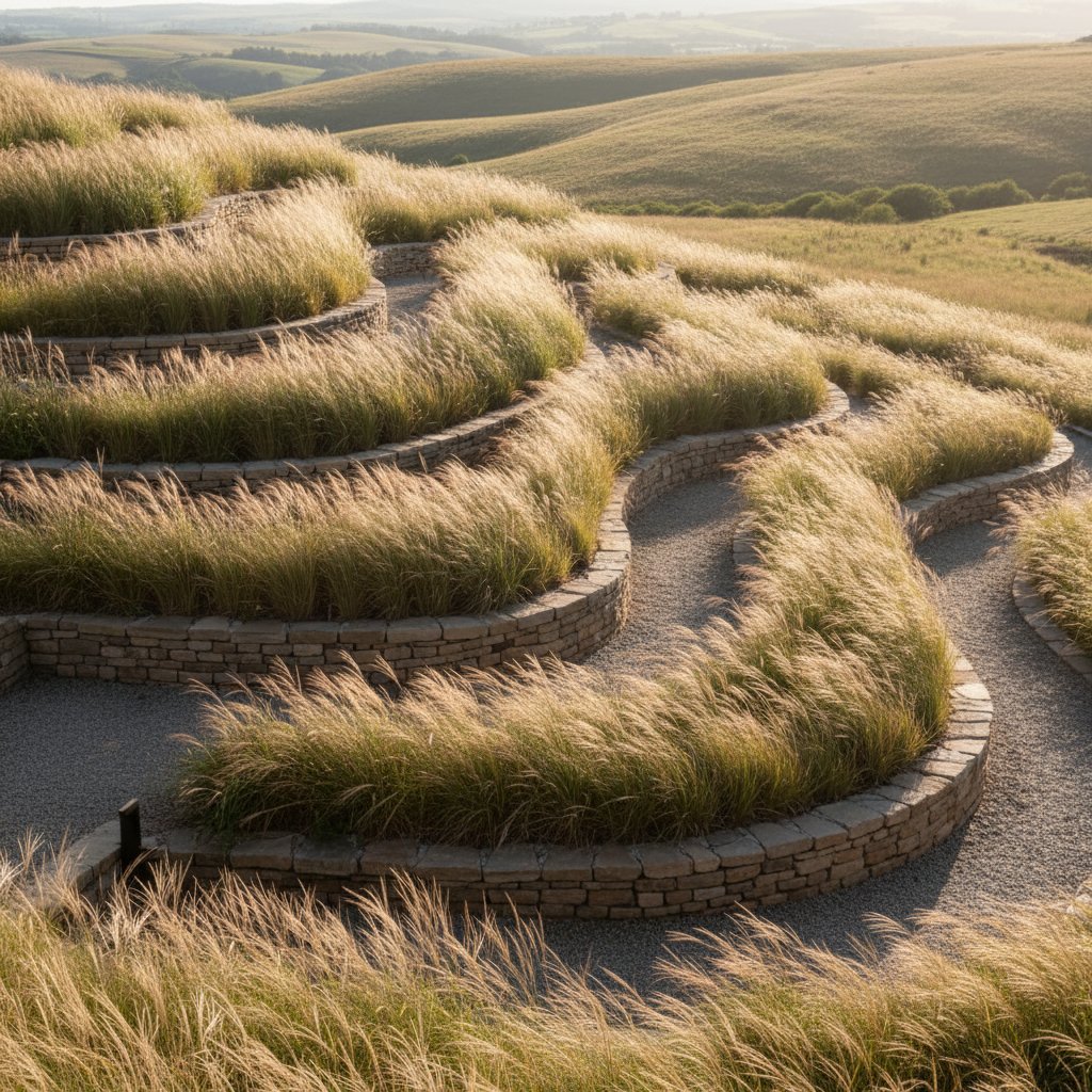 Trawy ozdobne na skarpie – ruch, tekstura, ochrona przed erozją