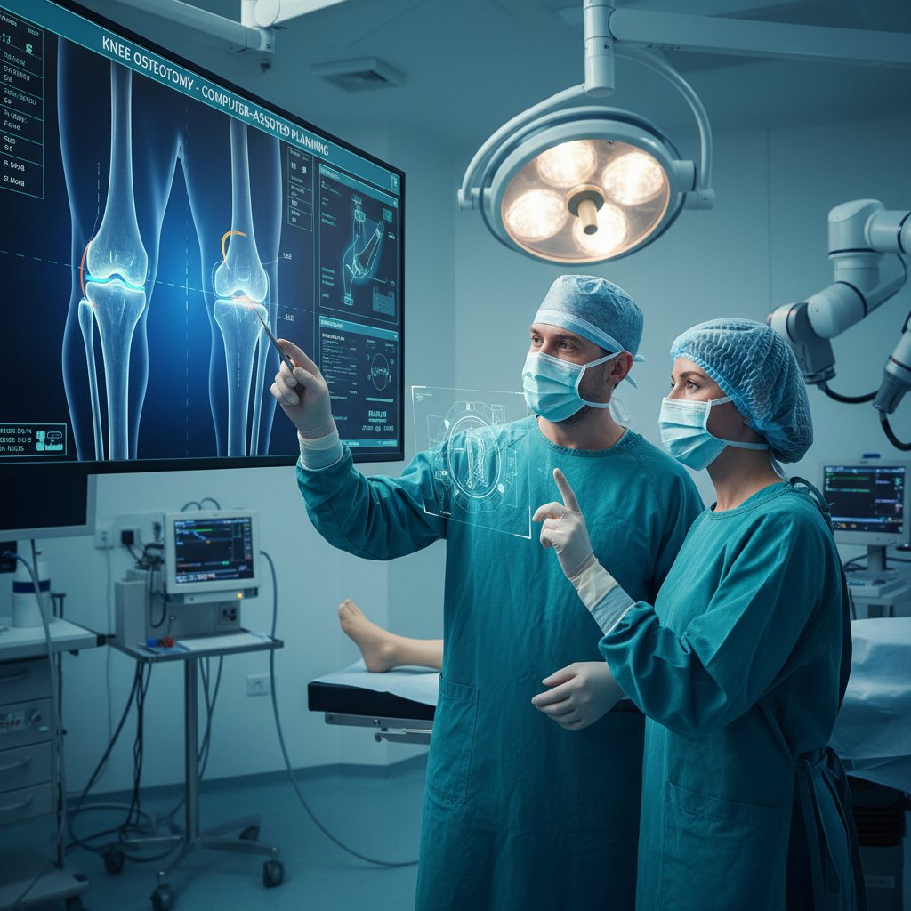 Zespół chirurgów podczas planowania komputerowego osteotomii kolana