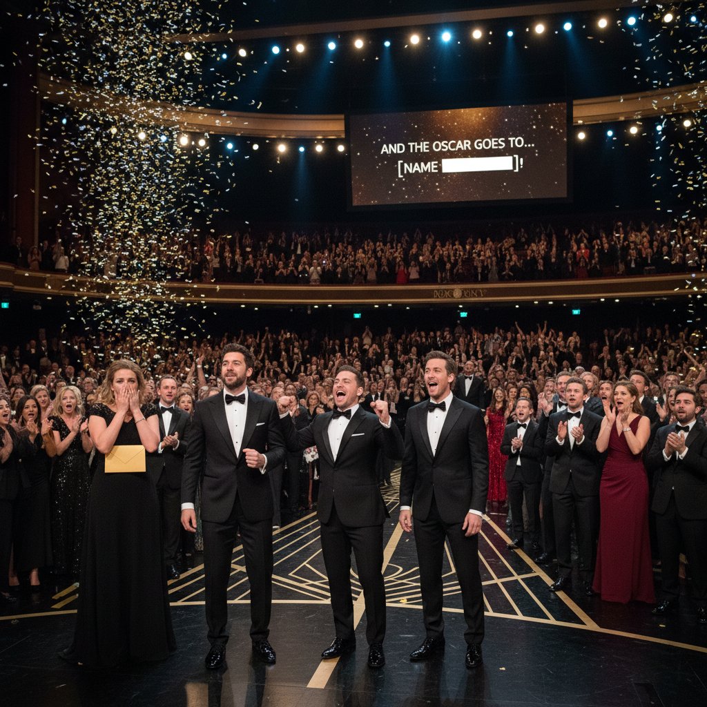 Oscar cast reactions to unexpected wins on stage, electrifying mood, sharp focus