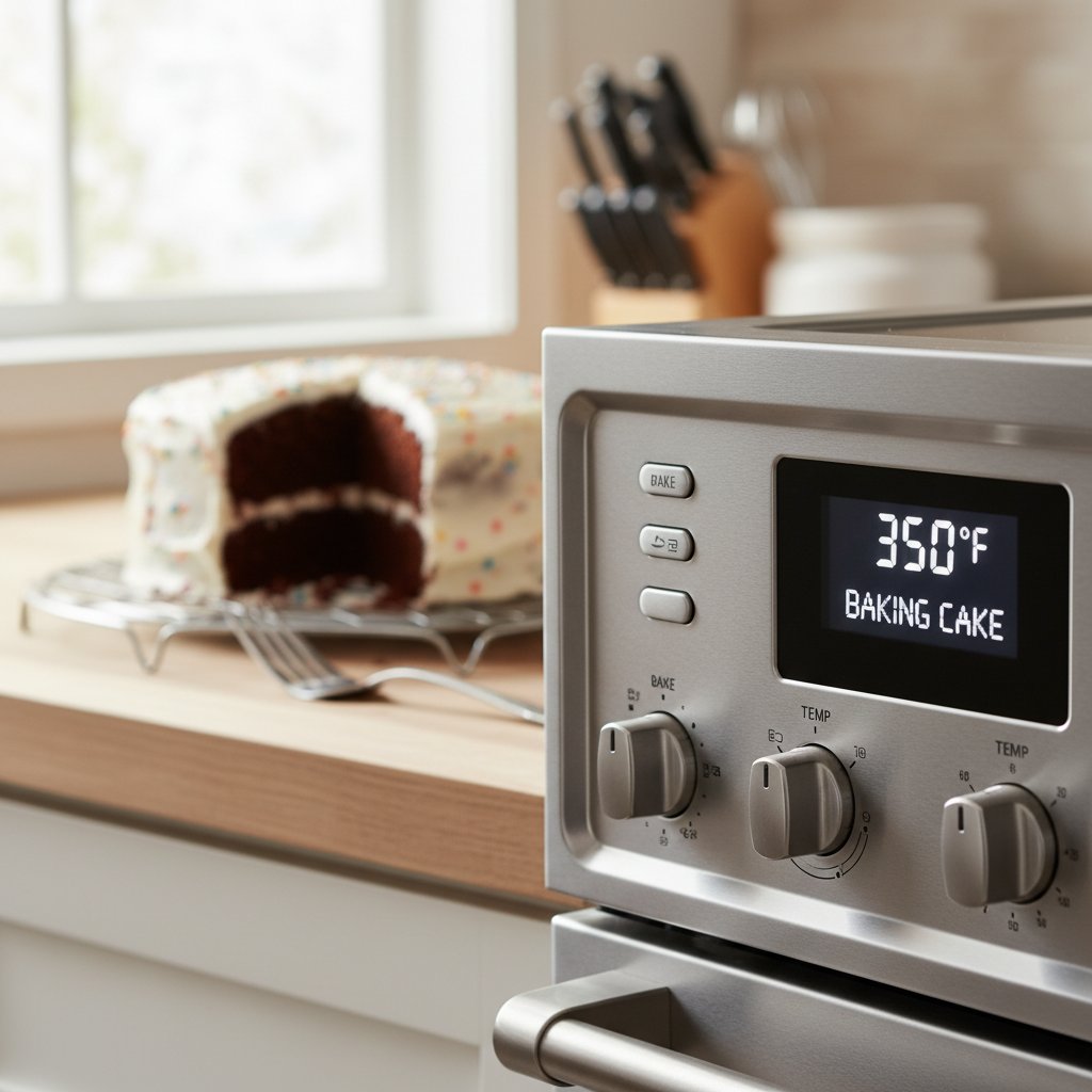 Kontrola piekarnika – ręka ustawiająca temperaturę na nowoczesnym panelu