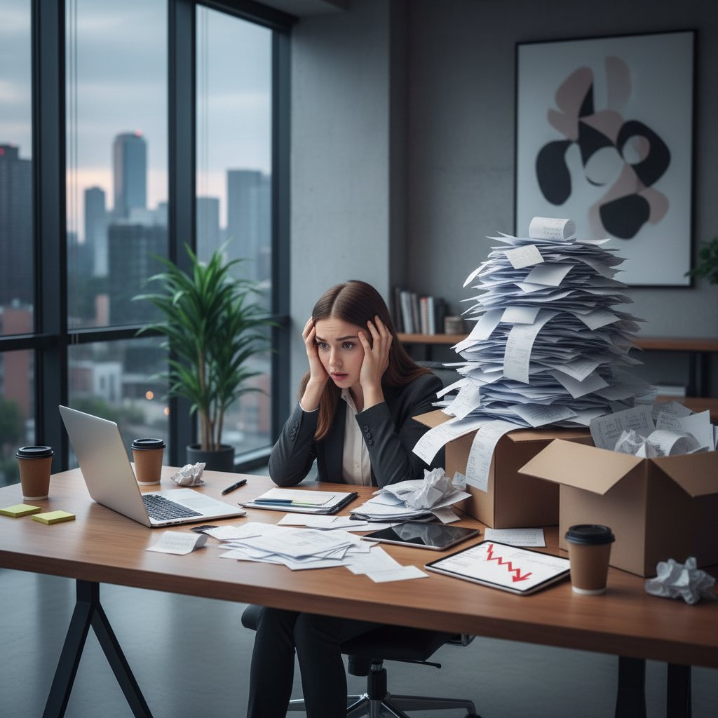 Przedsiębiorca przytłoczony rachunkami i rosnącymi kosztami księgowości