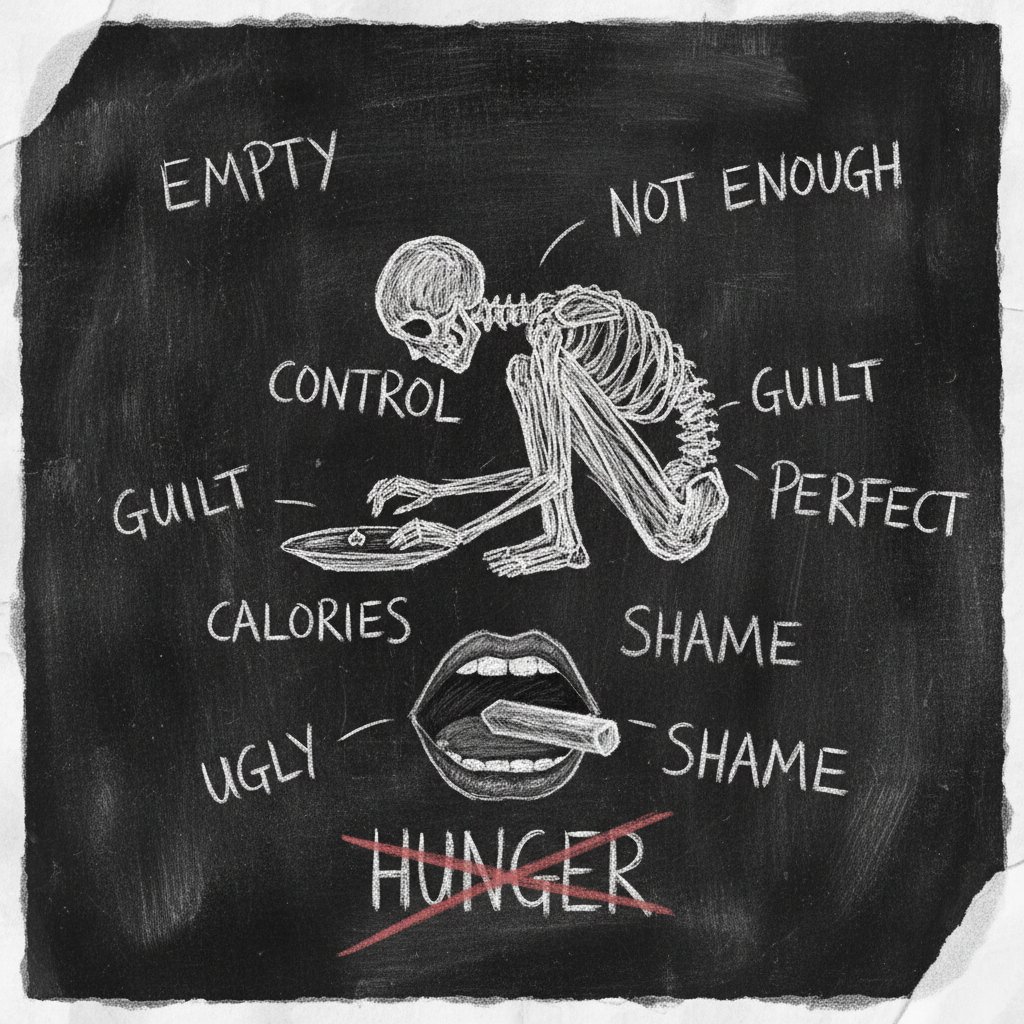 Zdjęcie fragmentu papieru i kawałka kredy, symbolizujące objawy pica u dzieci i dorosłych