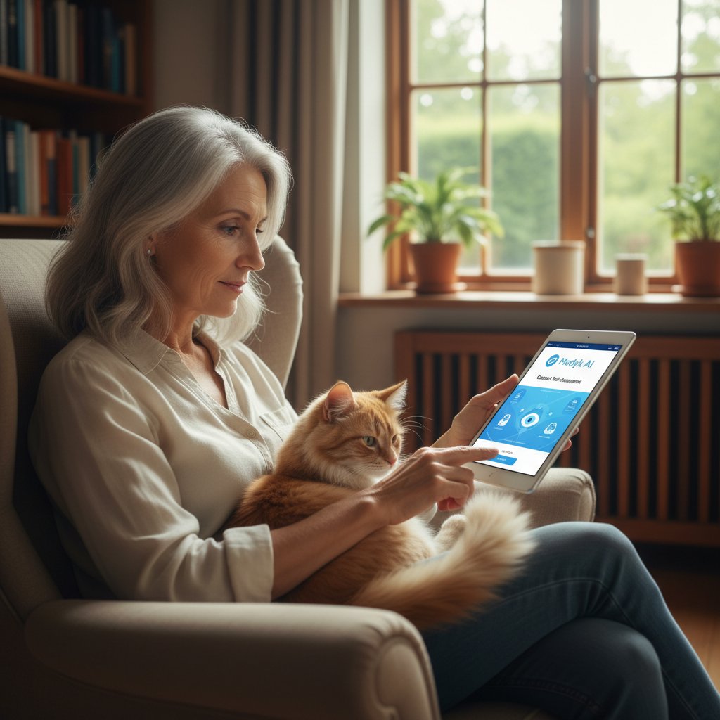 Pacjent korzystający z aplikacji medyk.ai w domu