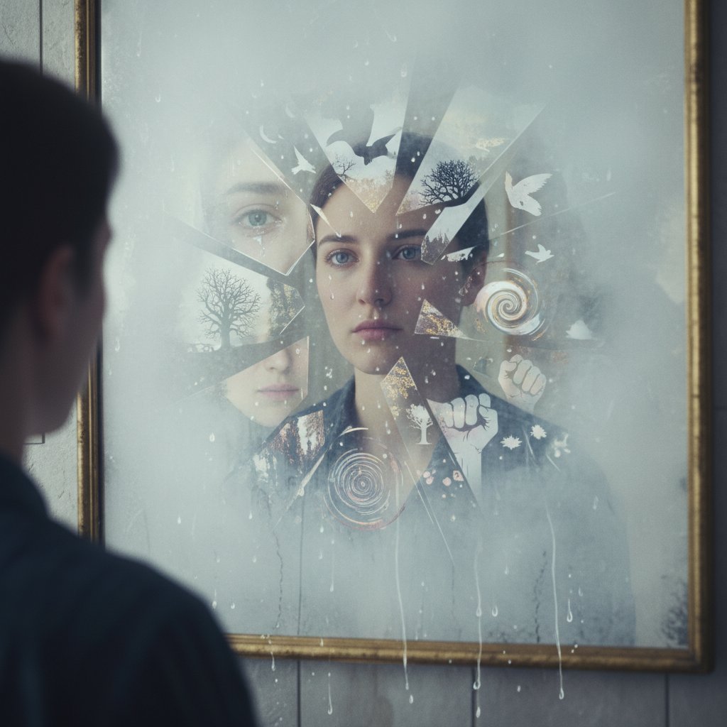 Osoba patrząca w lustro – metafora trudnej diagnozy zespołu antyfosfolipidowego.