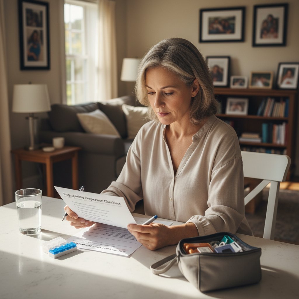 Przygotowanie do badania angiograficznego w domu, pakowanie rzeczy, lista kontrolna