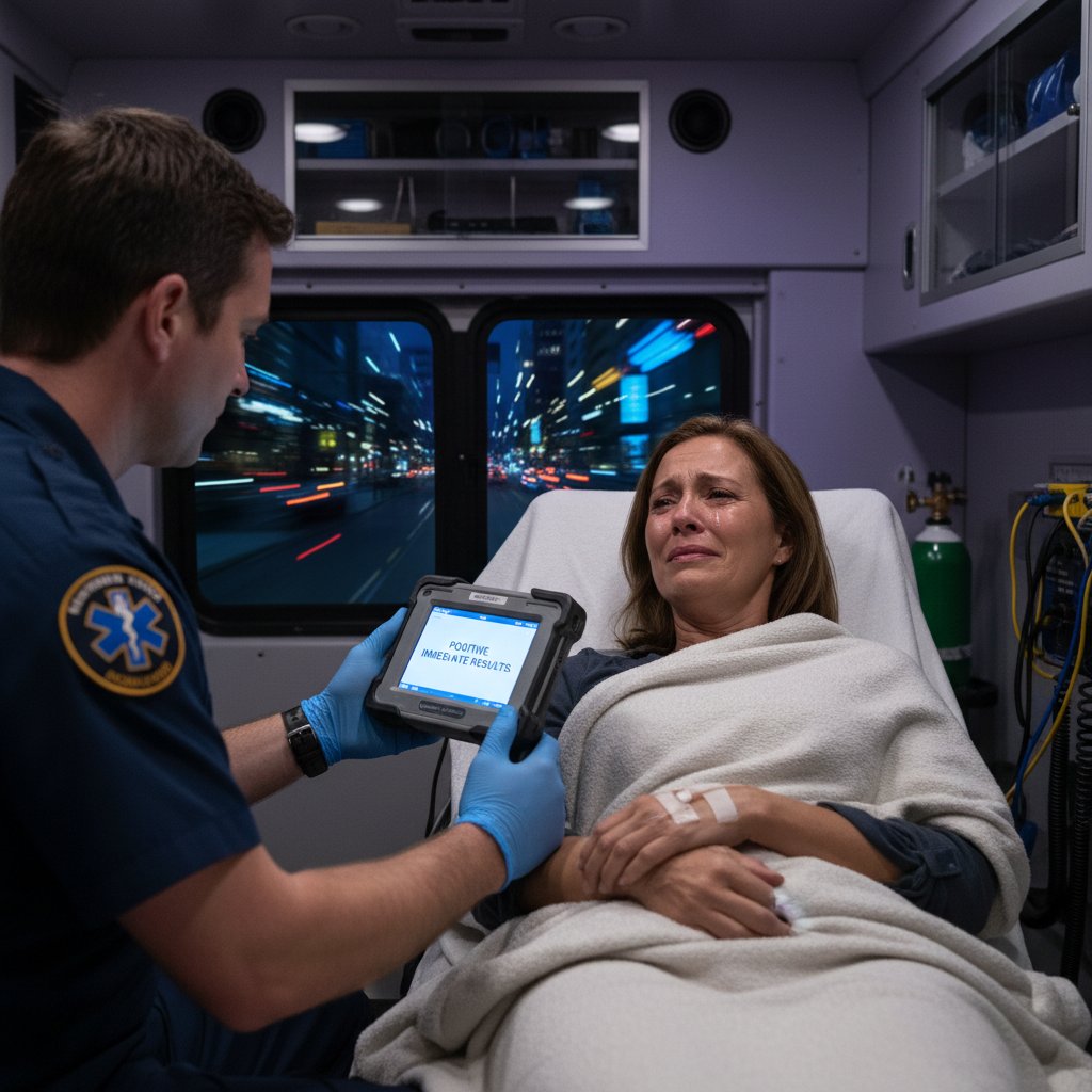 Pacjent w karetce otrzymuje natychmiastowy wynik testu POCT