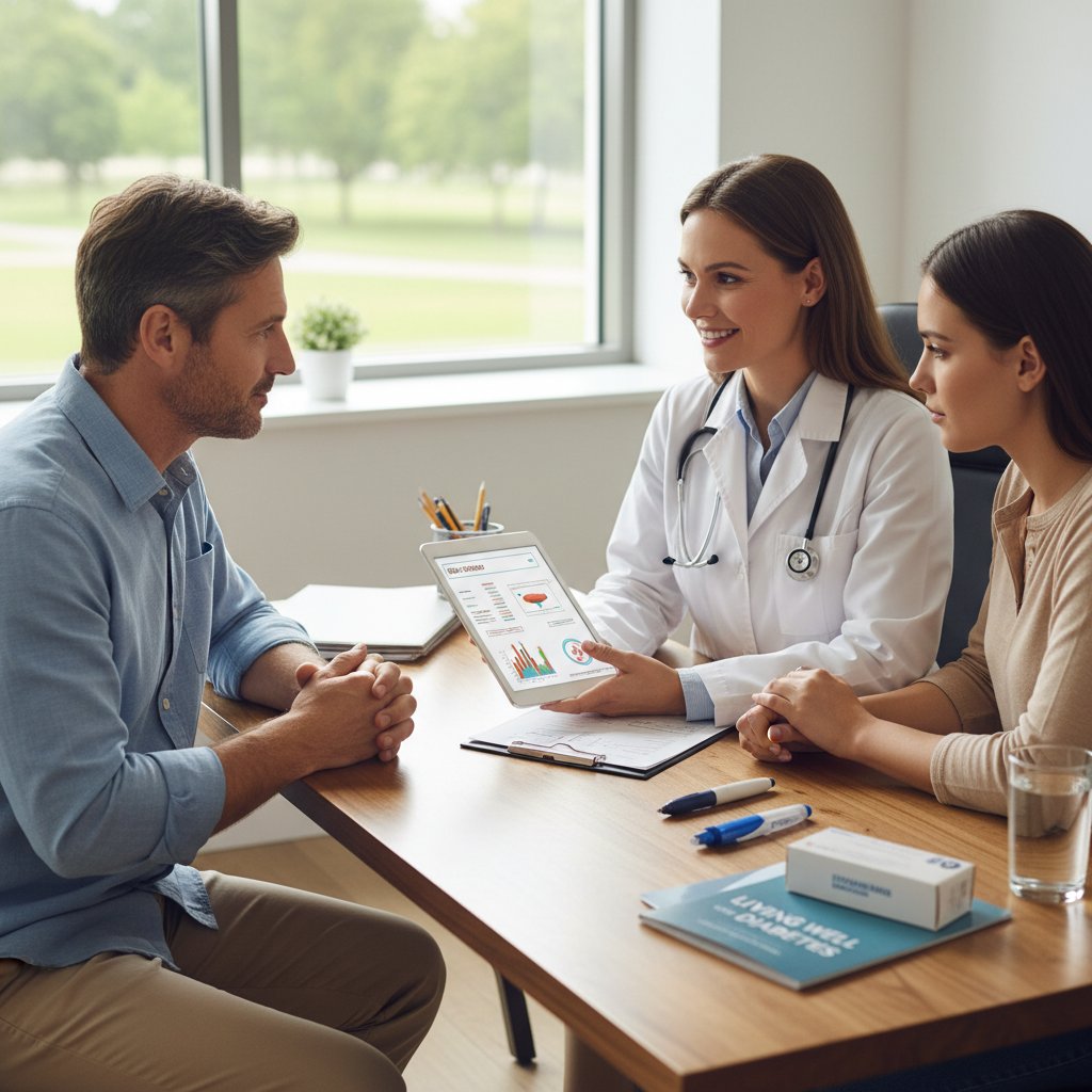 Zdjęcie realnych osób umawiających się na konsultację z dietetykiem i lekarzem