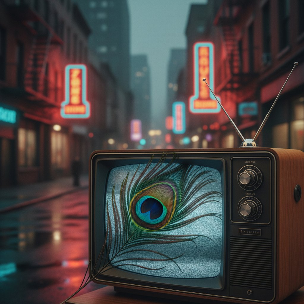 Peacock feather on TV: symbolizing streaming disruption in urban streaming wars