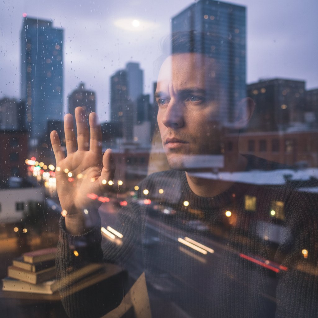 Portret młodej osoby zapatrzonej w dal, symbolizujący refleksję nad emocjami w polskiej kulturze