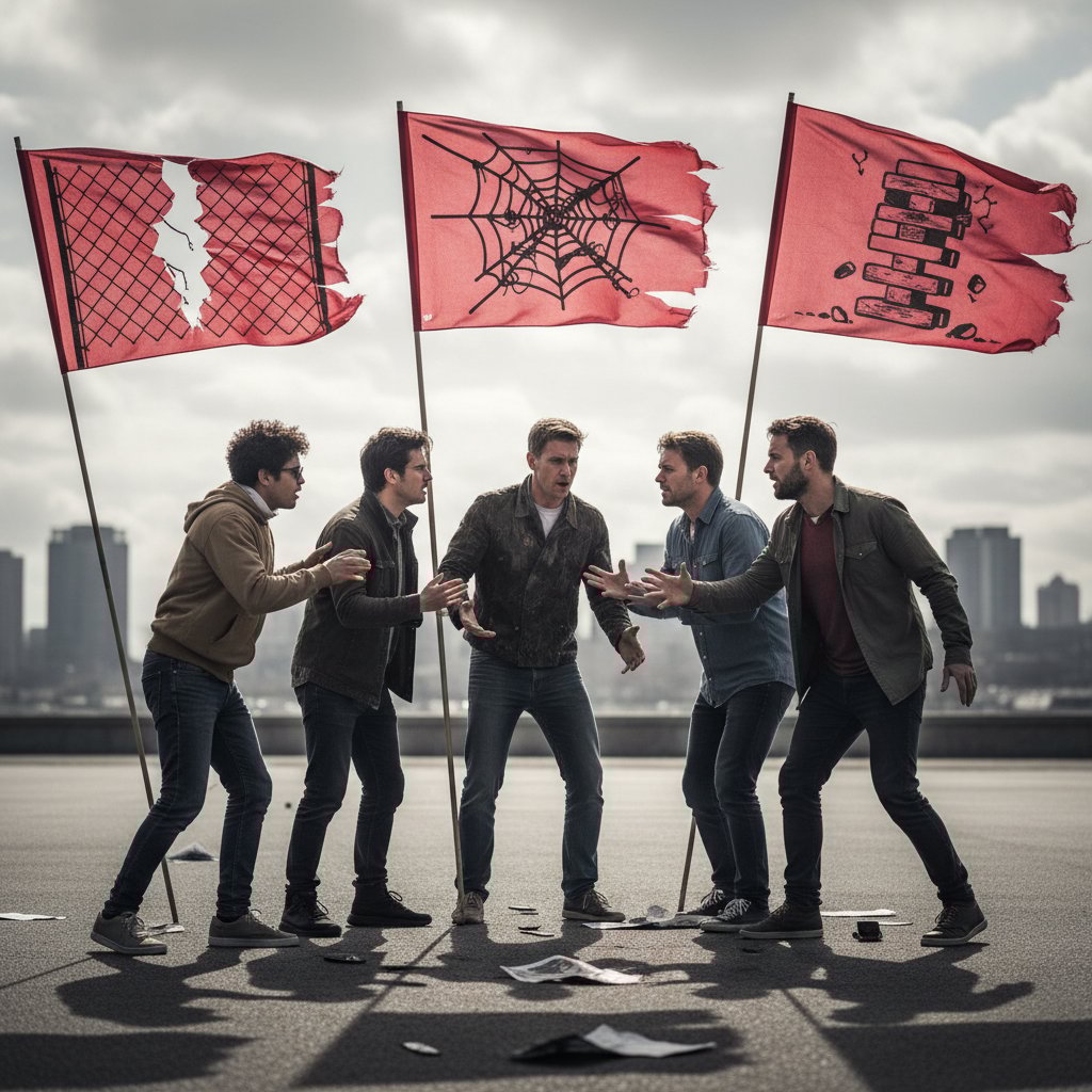 Osoby w trakcie kłótni – czerwone flagi w relacjach społecznych