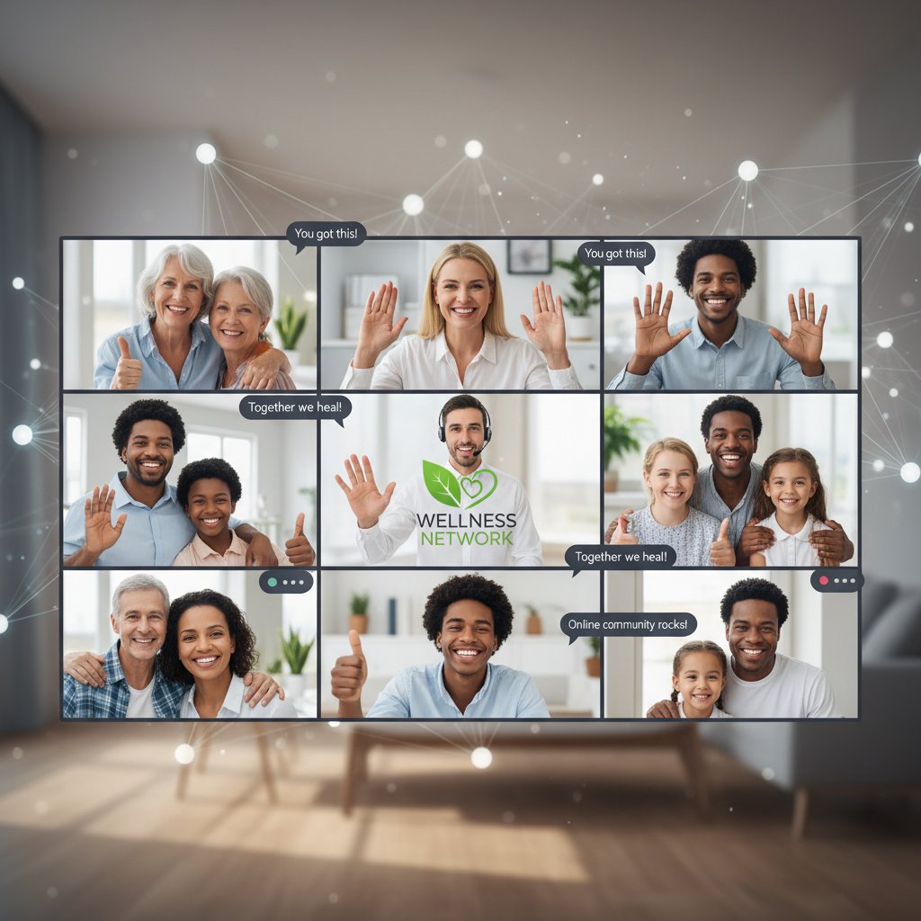 Wsparcie w internetowej społeczności zdrowotnej, ludzie wspierający się online