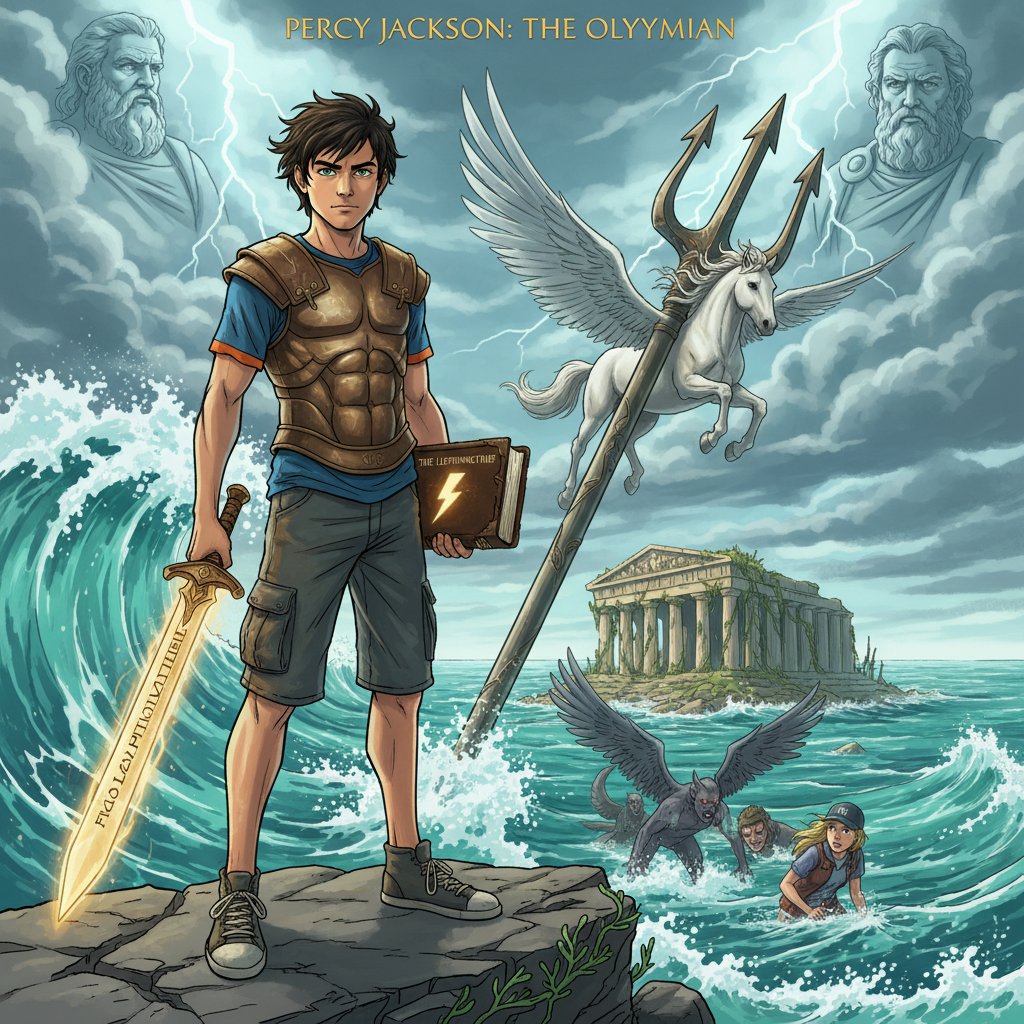 Collage showcasing Percy Jackson fan art, blending influences from both the books and movies, highlighting fandom creativity