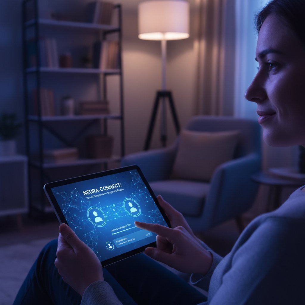 Person using an AI relationship app for support