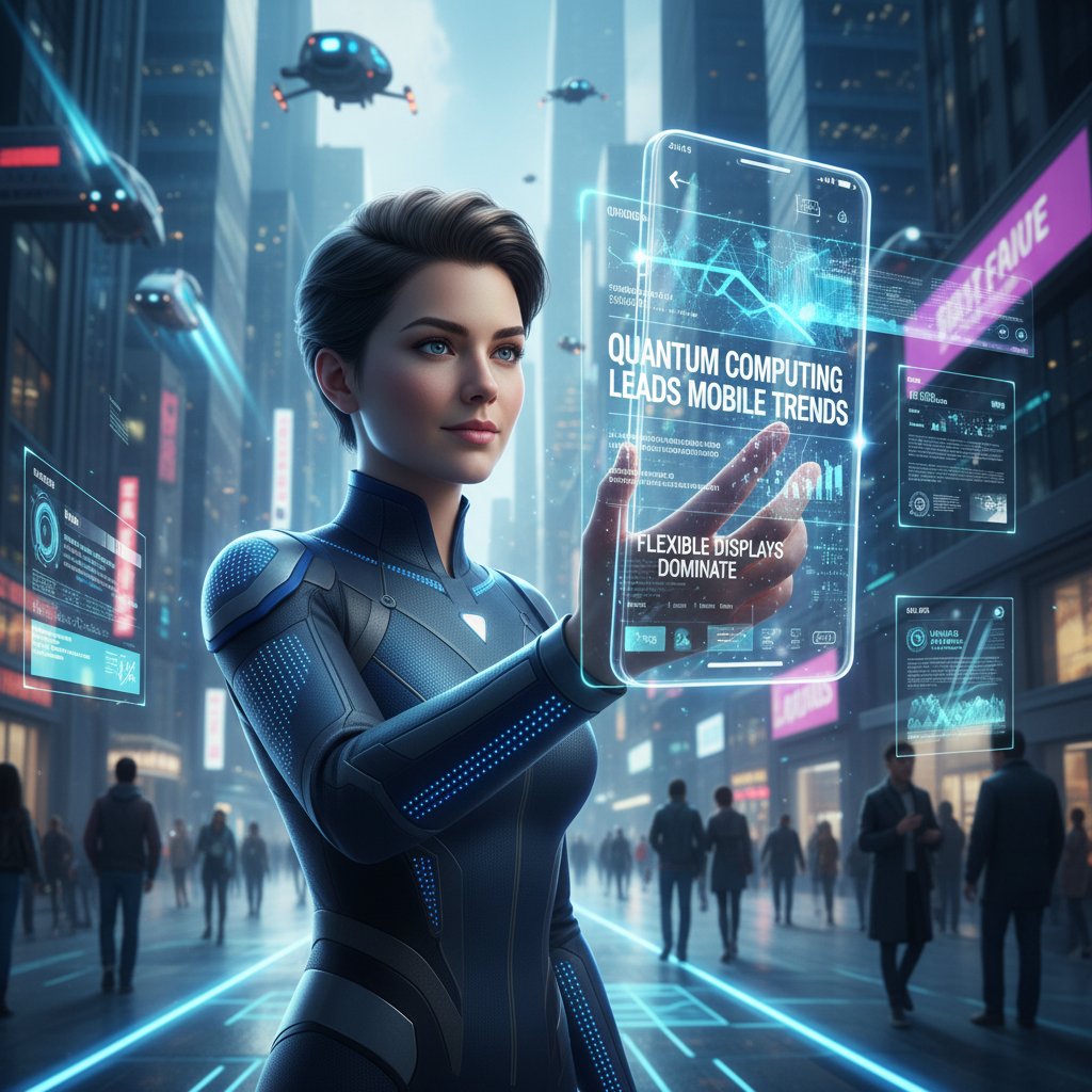 Osoba korzystająca z aplikacji AR na smartfonie do przeglądania wiadomości, wizualizacja przyszłości newsów mobilnych