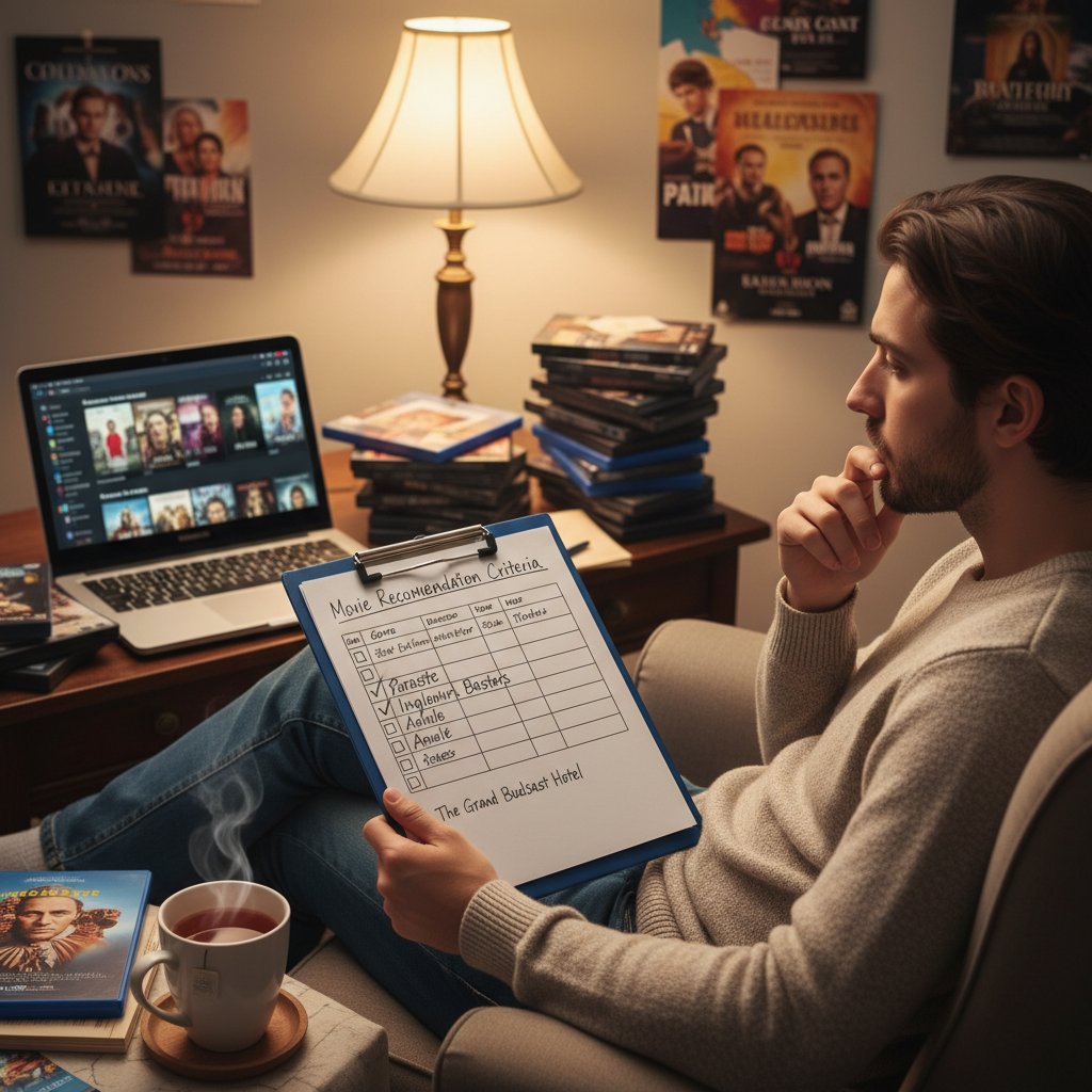 A person using a checklist app on their phone, reflecting on their movie recommendation engine’s effectiveness