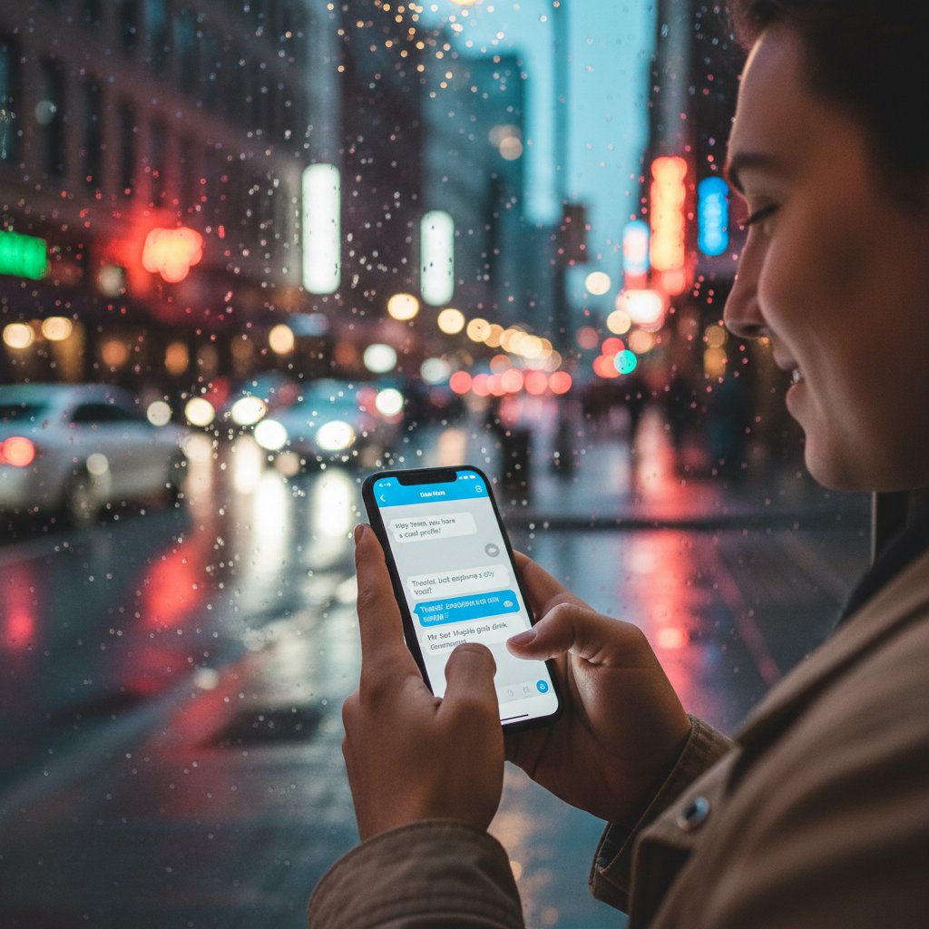 Person surrounded by dating app messages at night, highlighting digital overwhelm and dating app fatigue